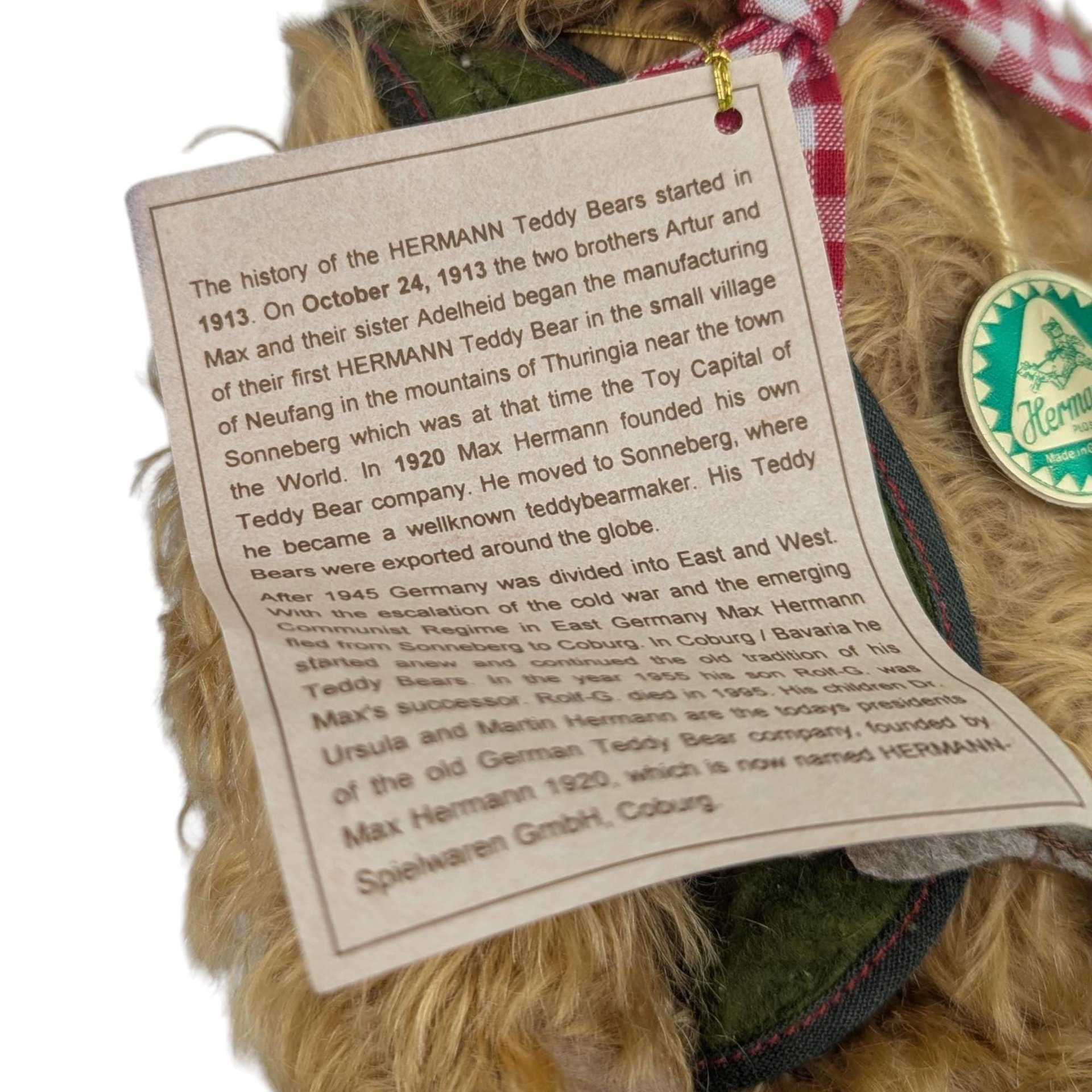 Vintage Hermann Limited Edition Traditional Bavarian Mohair Bear