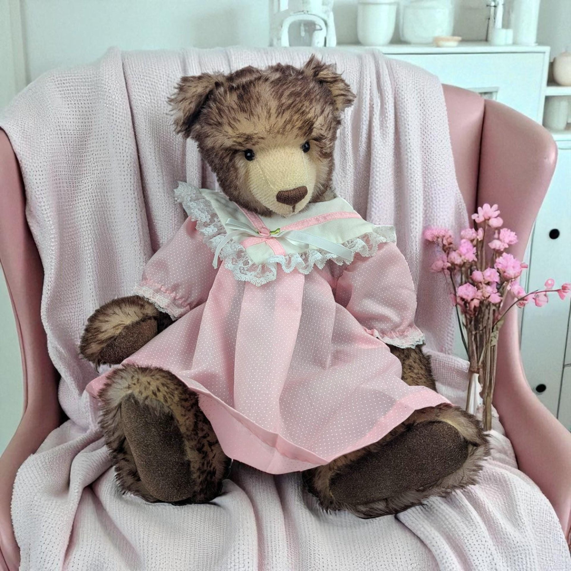 Vintage Handmade Mohair Bear by Debra Bistodeau