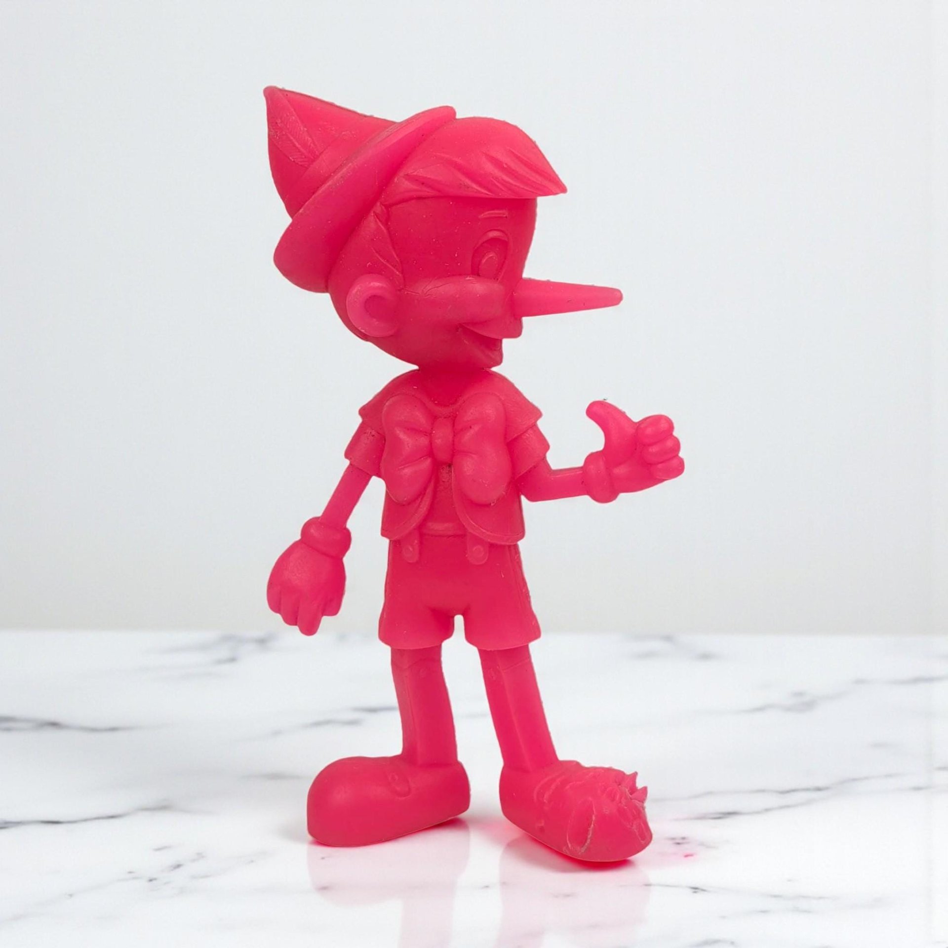 1972 Pink Pinocchio Plastic Figurine