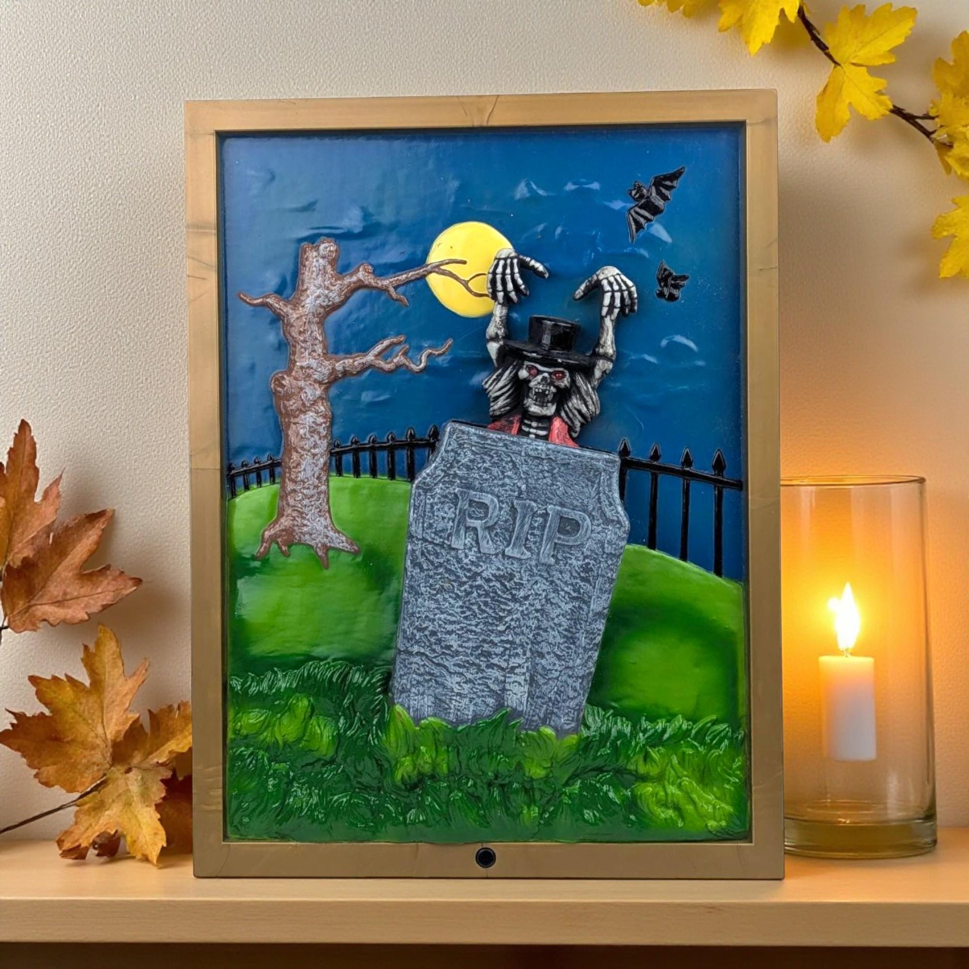 1998 Motion Activated Halloween Skeleton Gravestone Decor