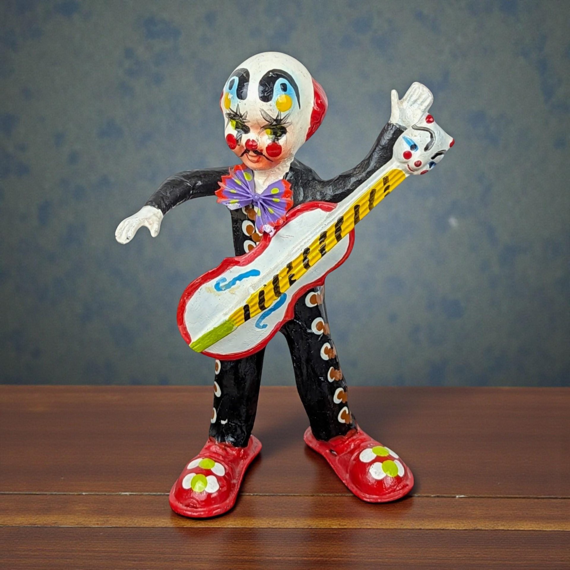 Vintage Paper Mache Clown with Instrument