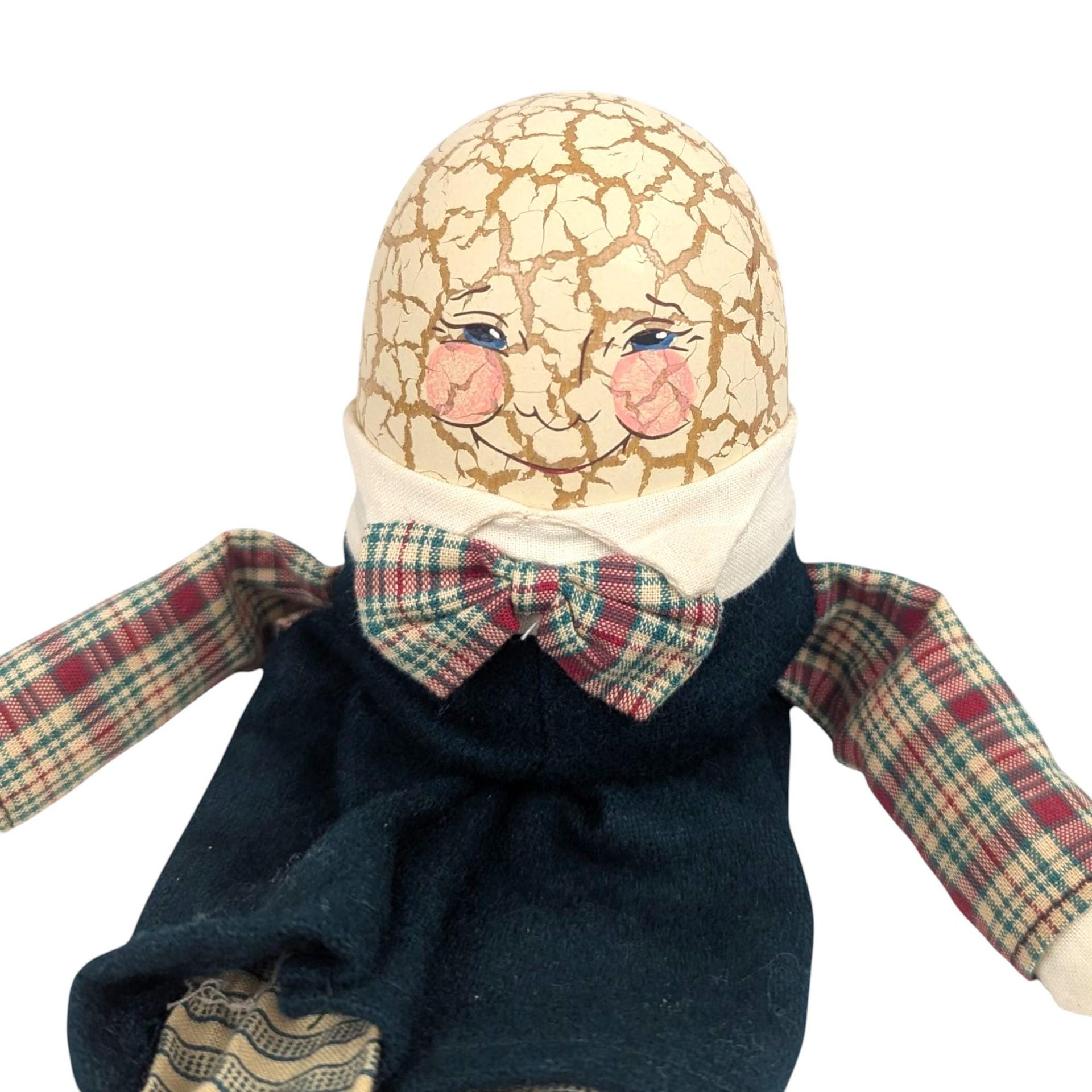 Vintage Wooden Crackle Egg Figure