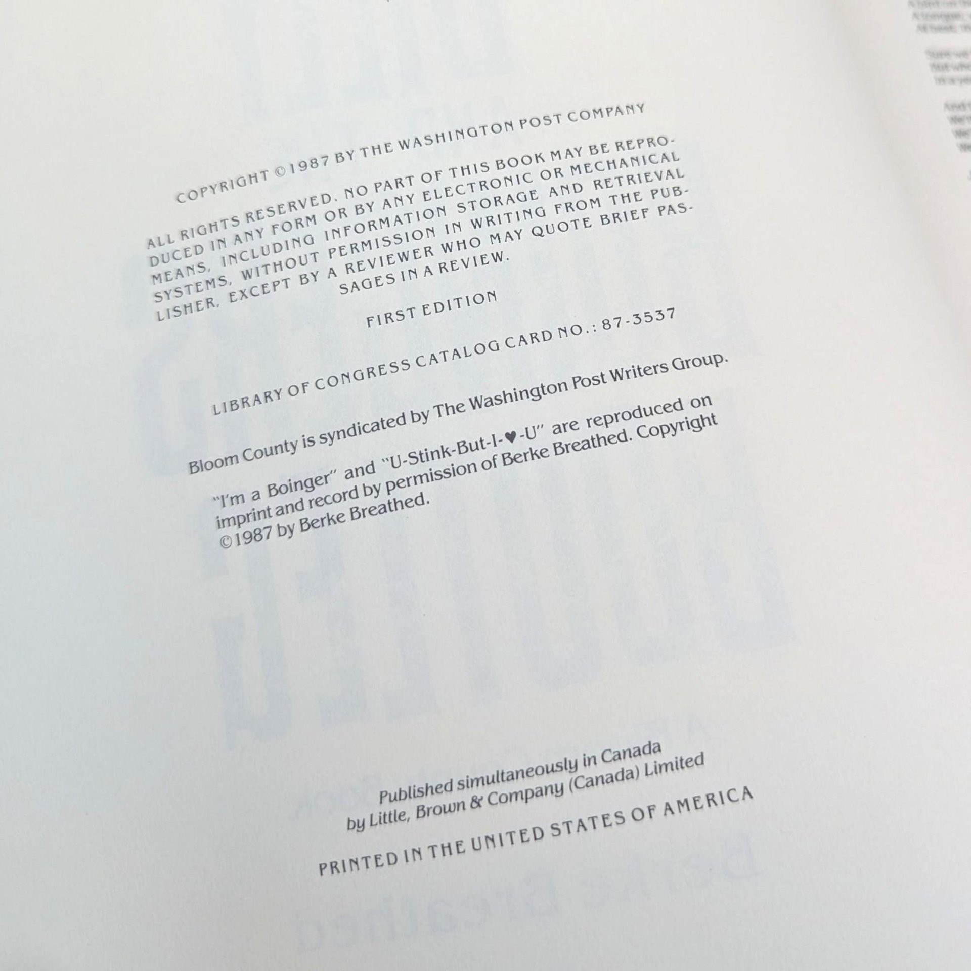 1987 Billy and the Boingers Bootleg, A Bloom County Book