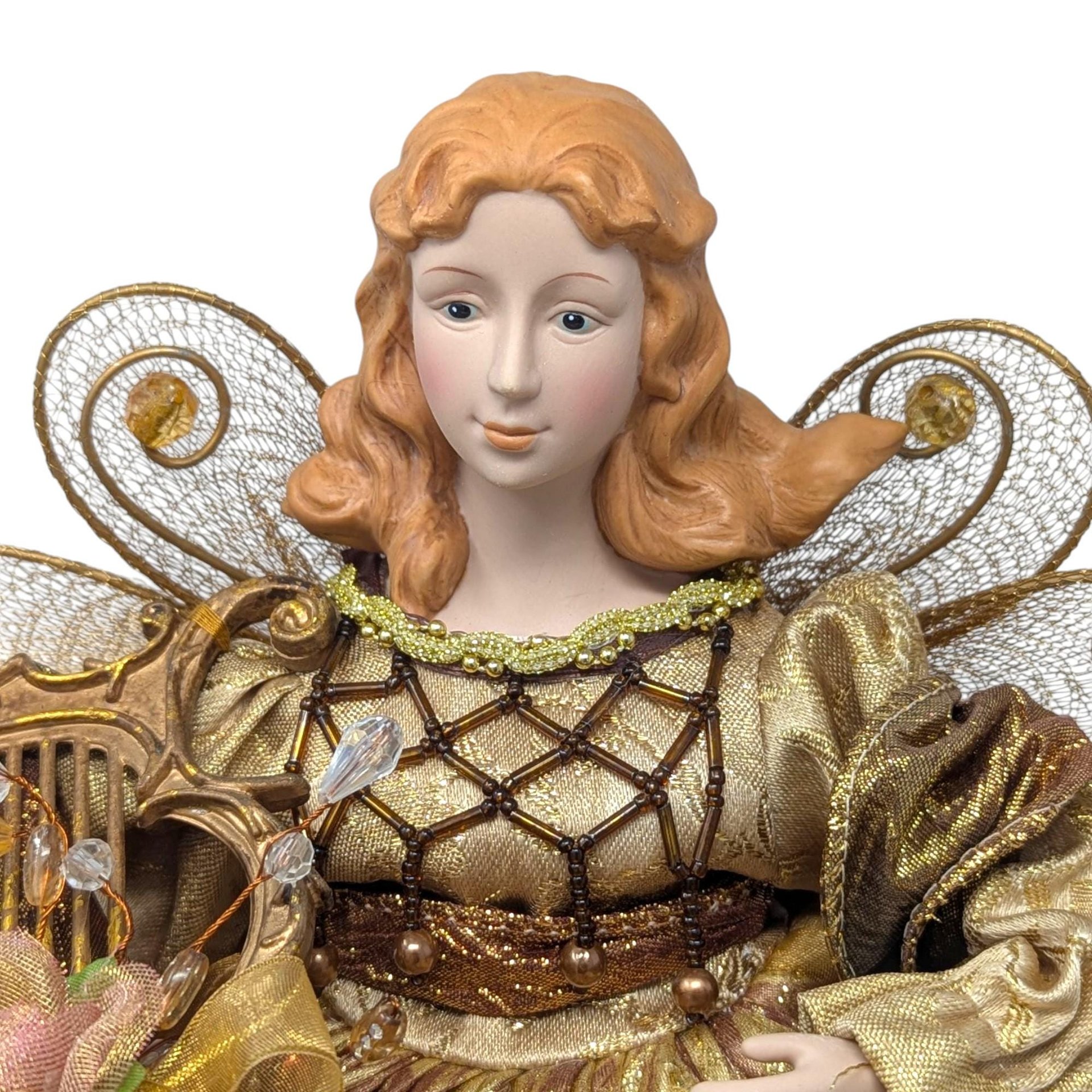 Vintage JCPenney Kneeling Gold Angel Tree Topper