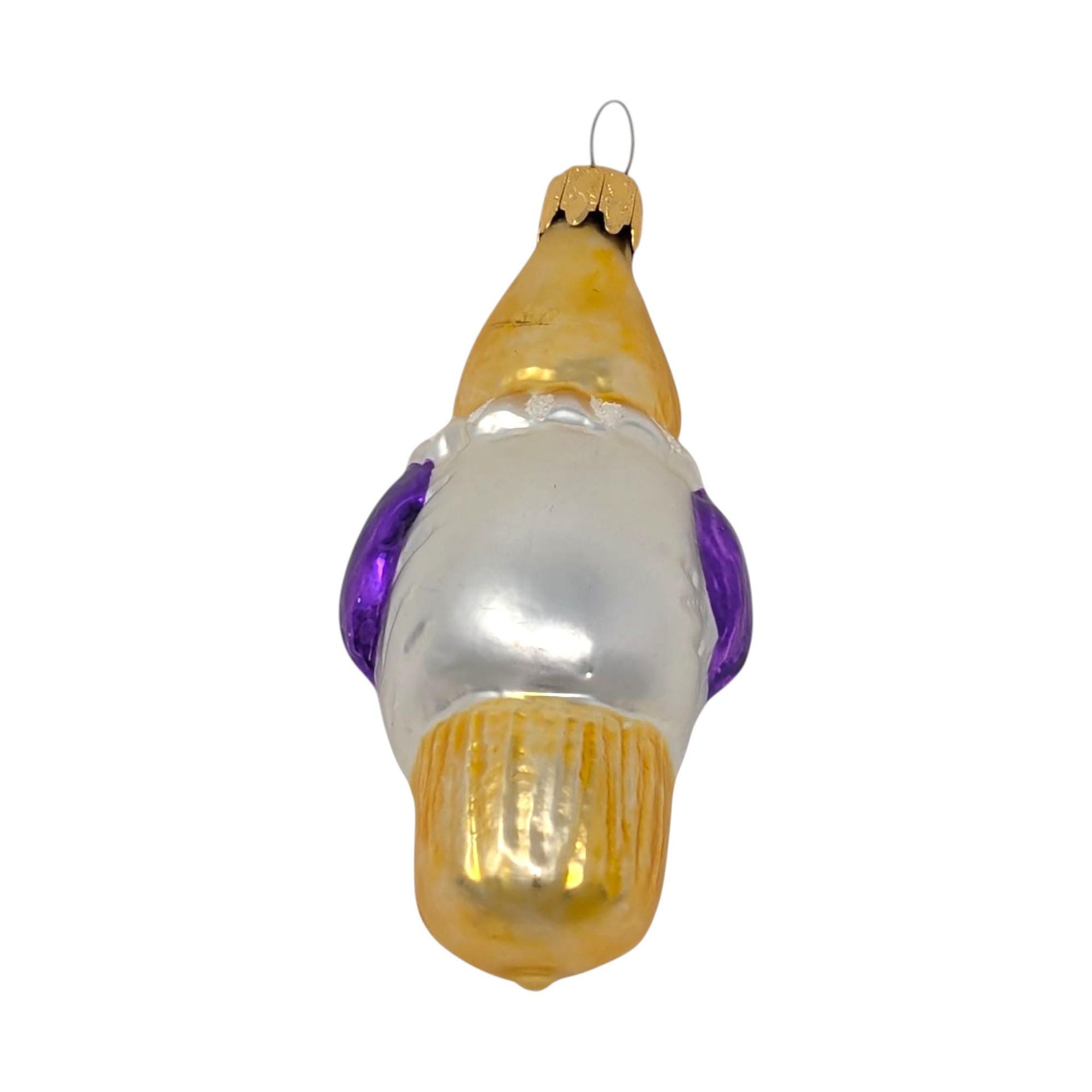 Vintage Blown Glass Clown with Gold Banjo Ornament