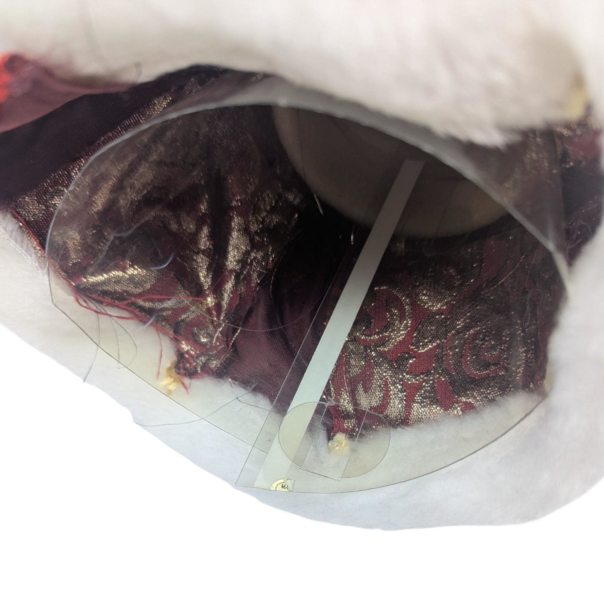 Vintage Burgundy Damask Santa Tree Topper