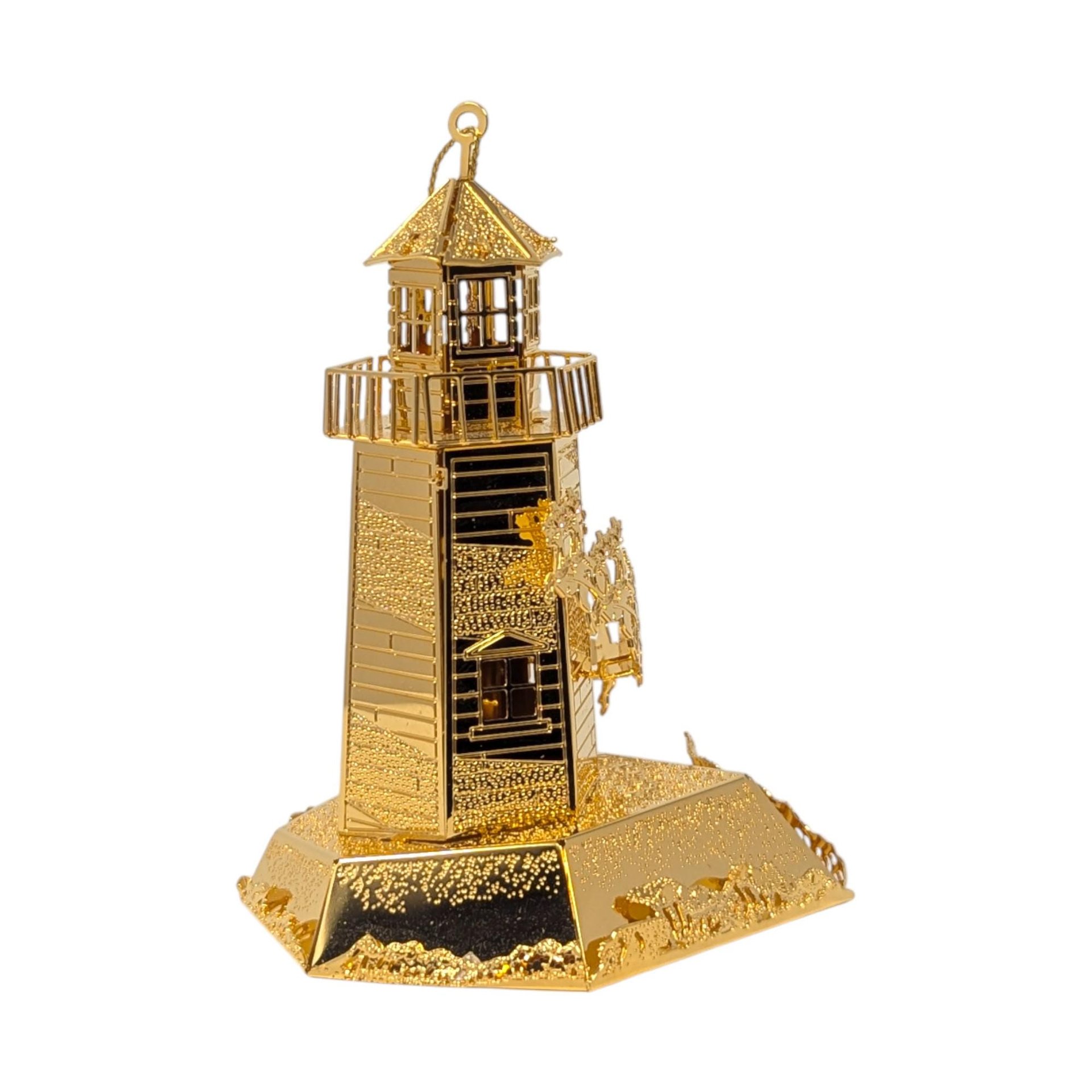 1998 Danbury Mint Gold Lighthouse Ornament