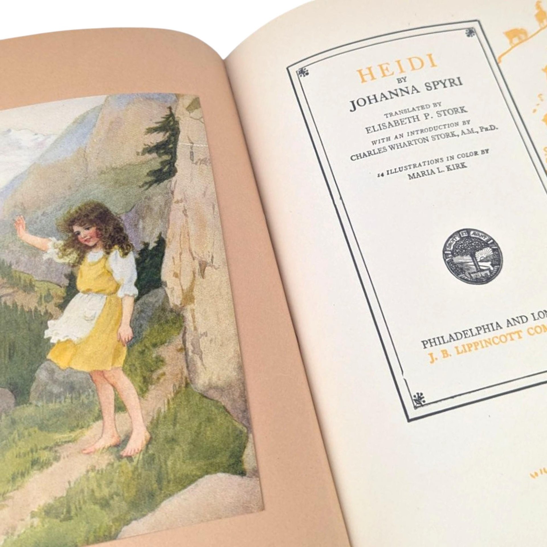 1919 Heidi by Johanna Spyri, Hardcover Book