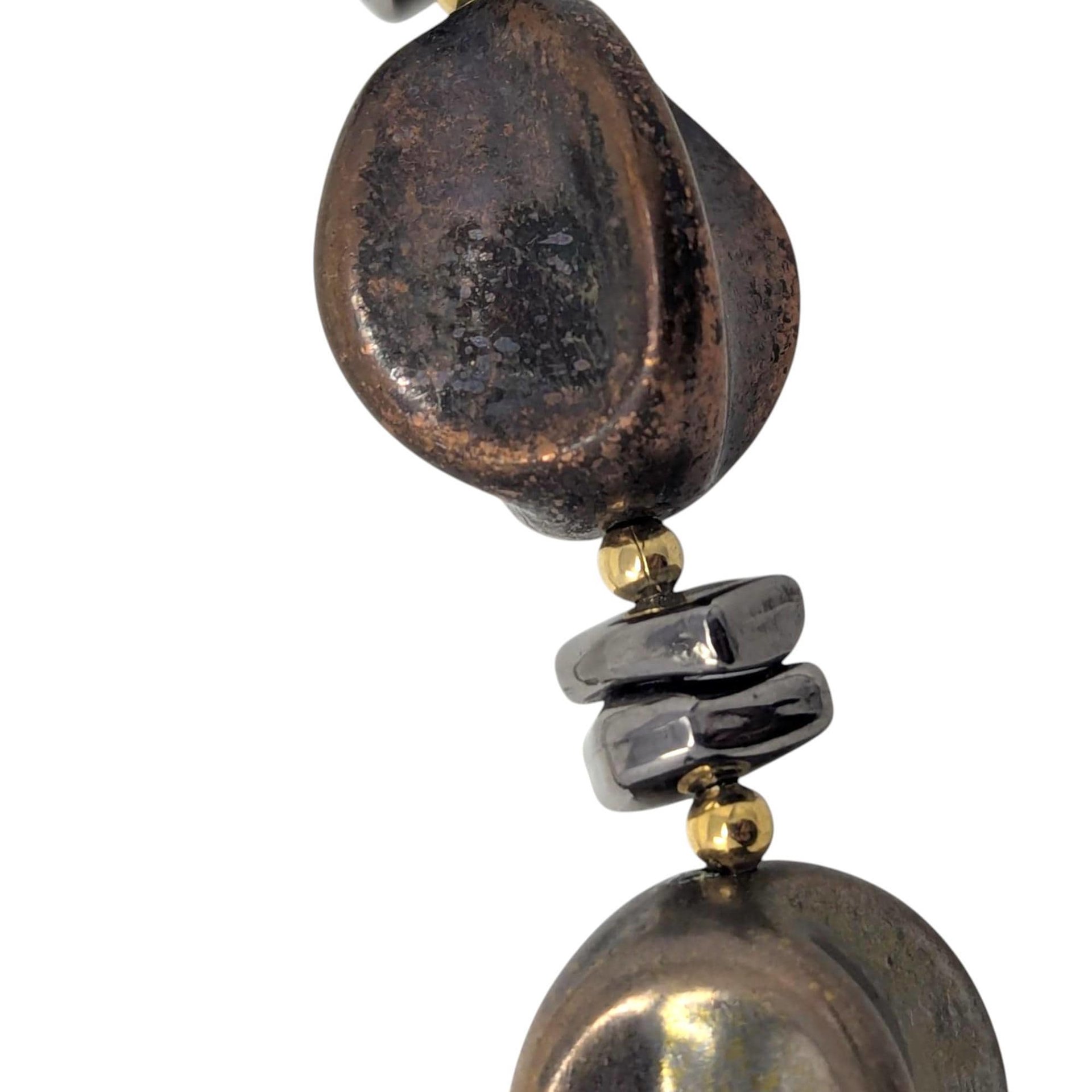 Vintage Earth-Toned Beaded Statement Necklace