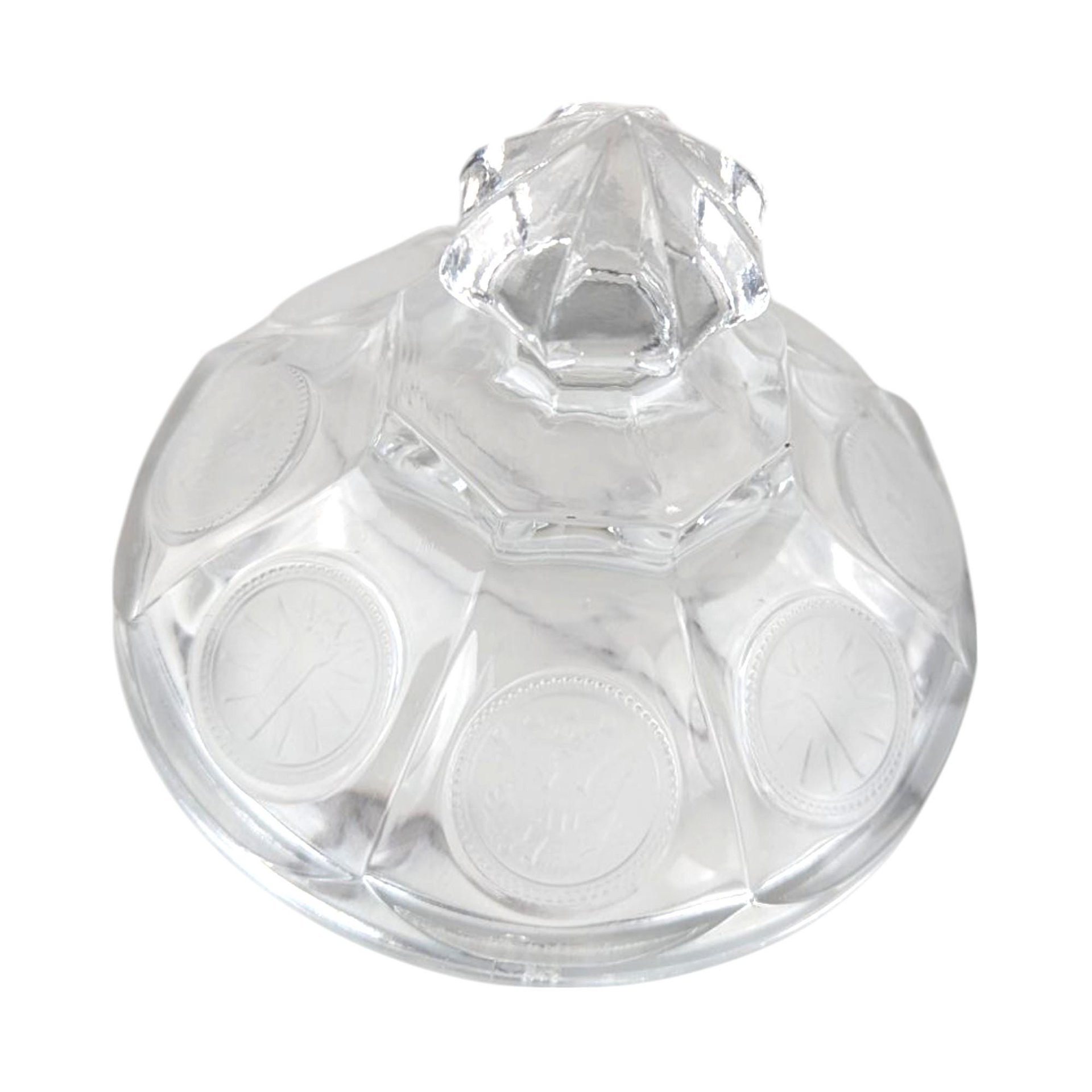 Vintage Fostoria Coin Glass Covered Urn & Cruet Set