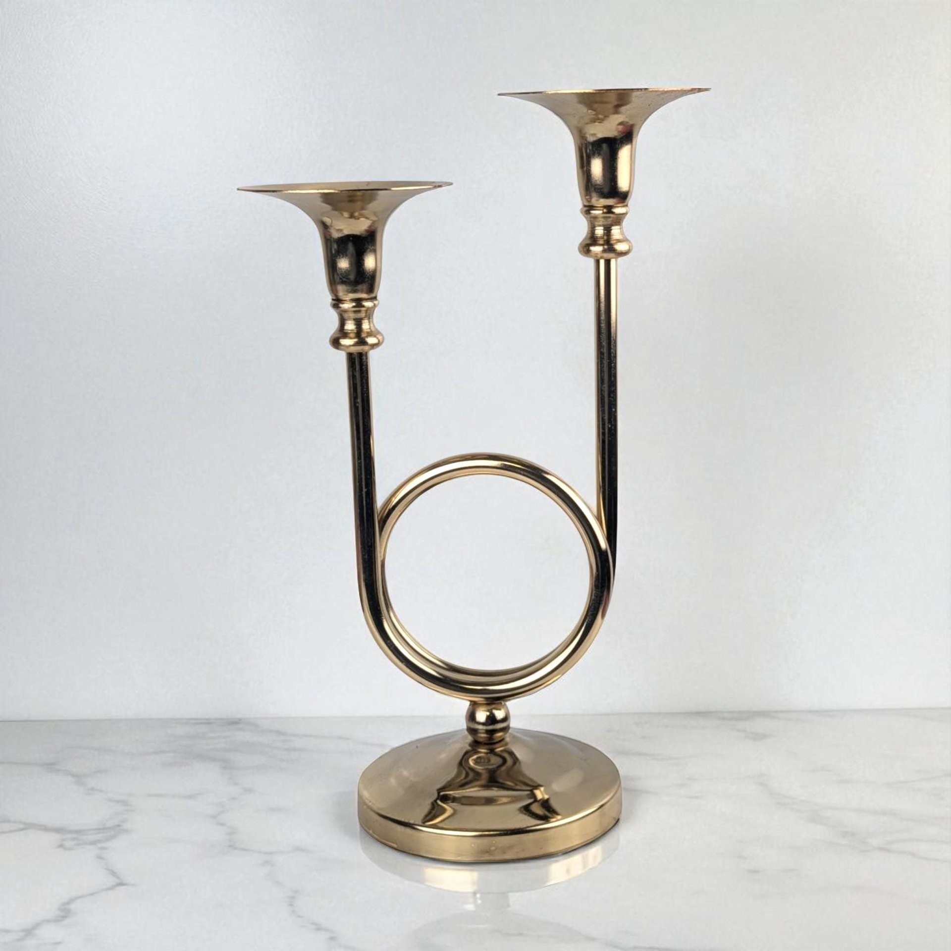 Vintage Brass Double Taper Candle Holder