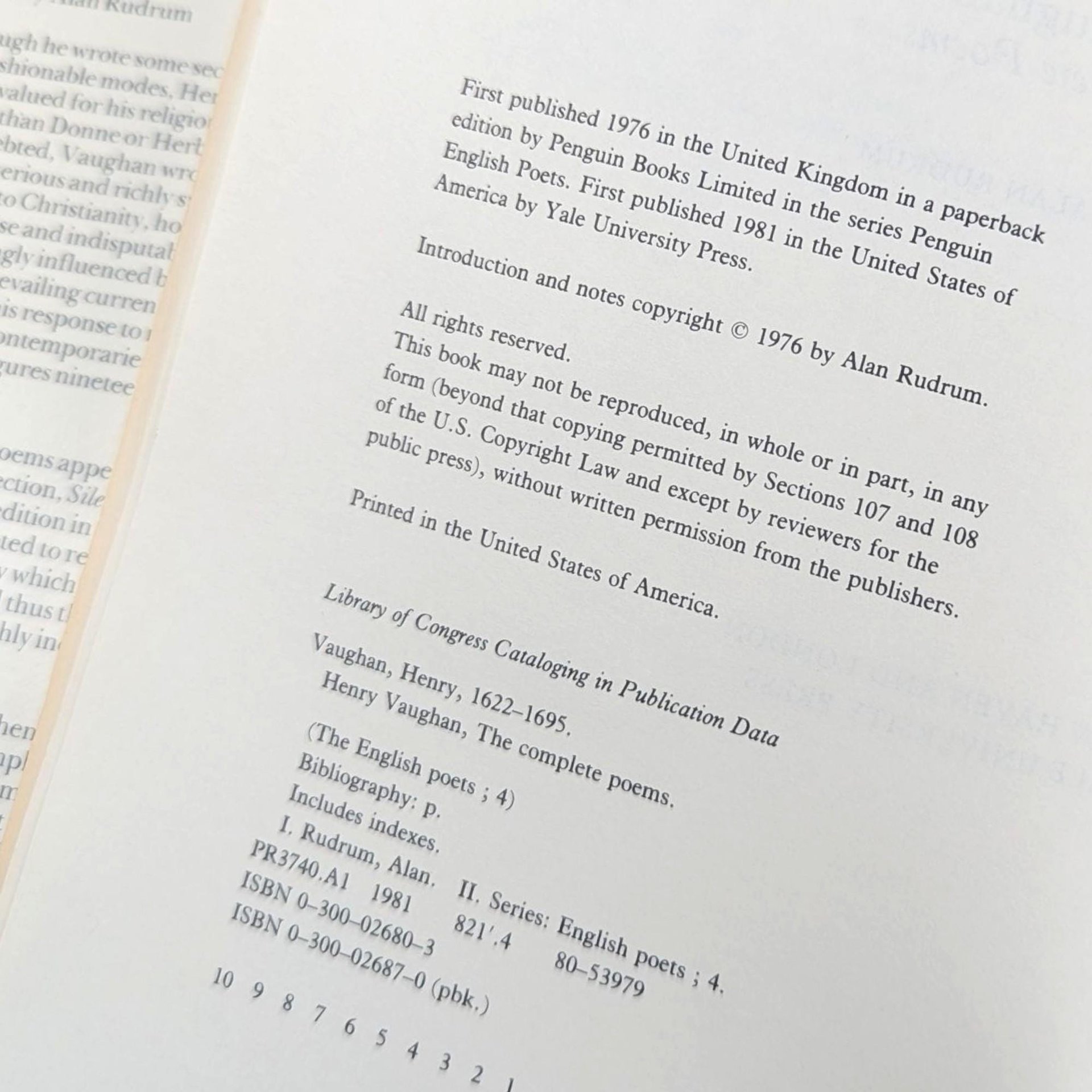 1981 Henry Vaughan: The Complete Poems Hardcover