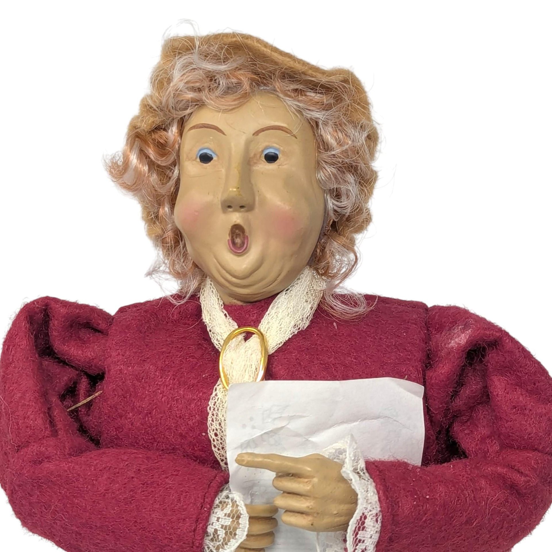 Vintage 12.5" Christmas Caroler Woman Figurine
