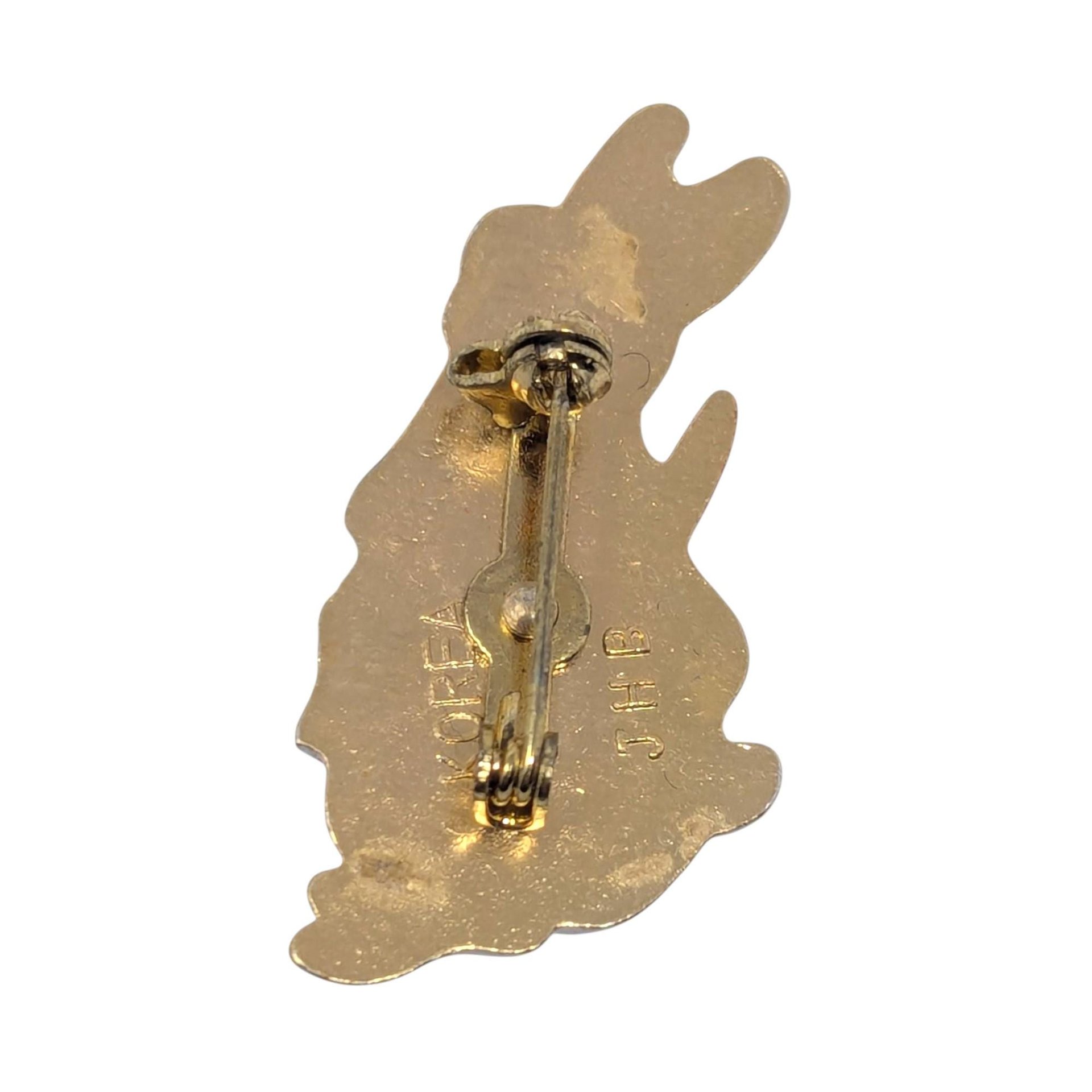 Vintage Enamel Rabbit Brooch