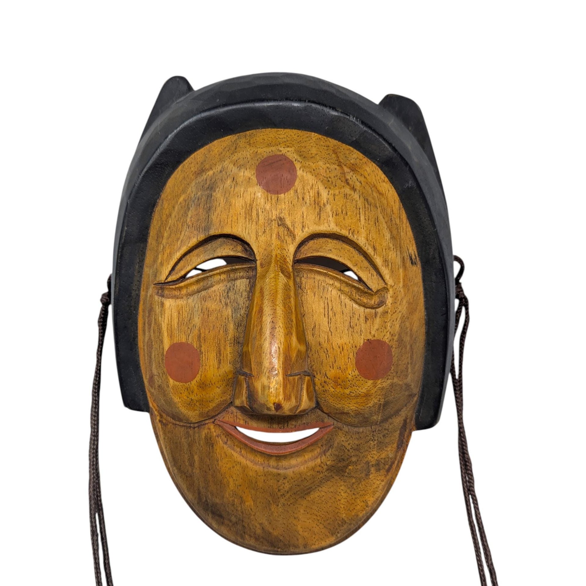 Mid-Century Hand-Carved Wooden Mask