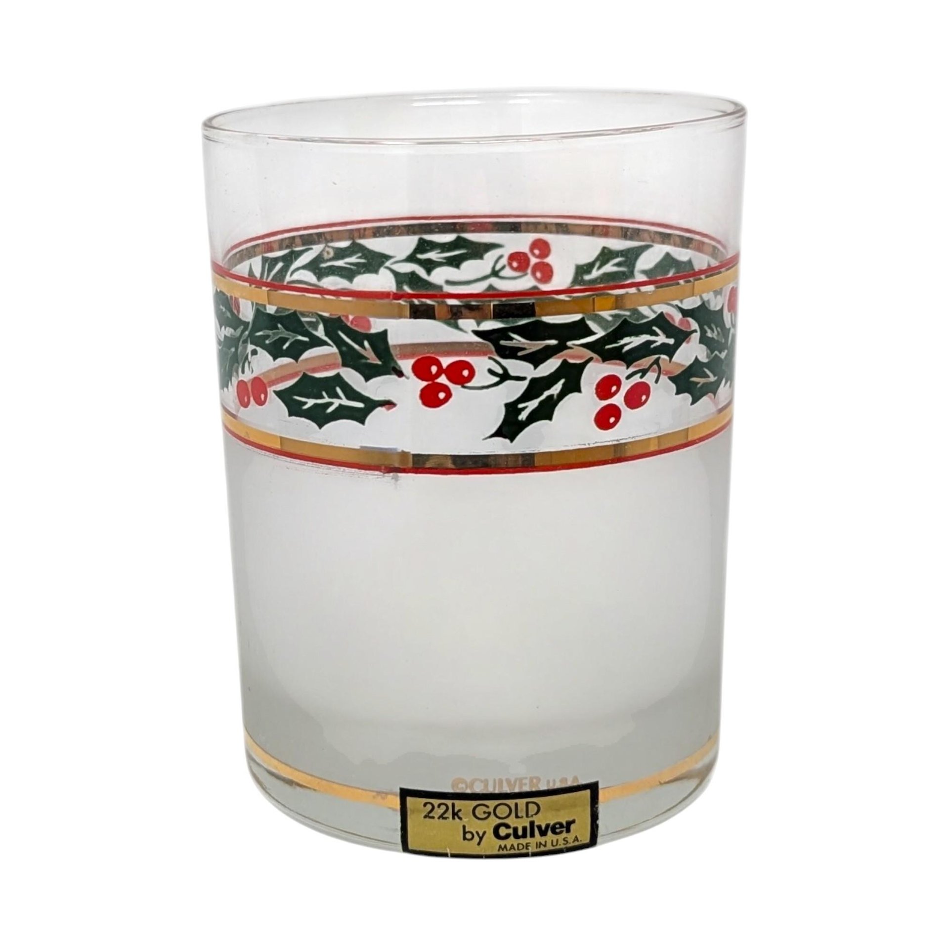 Vintage Culver Squire Red and Gold Barware Set