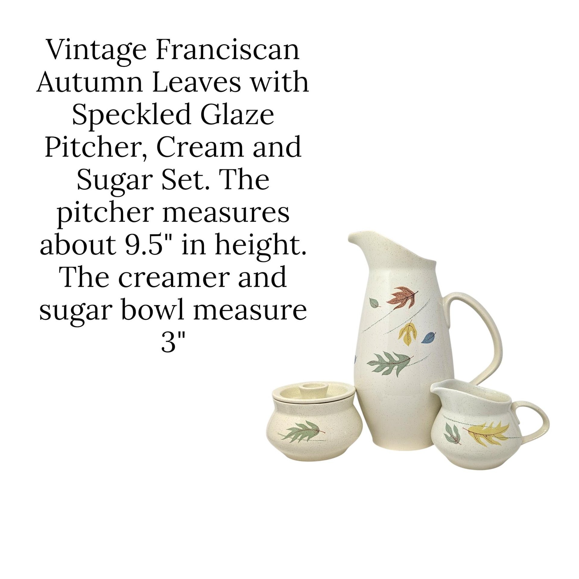 Vintage Franciscan Autumn Leaves Pitcher Cream and Sugar Set