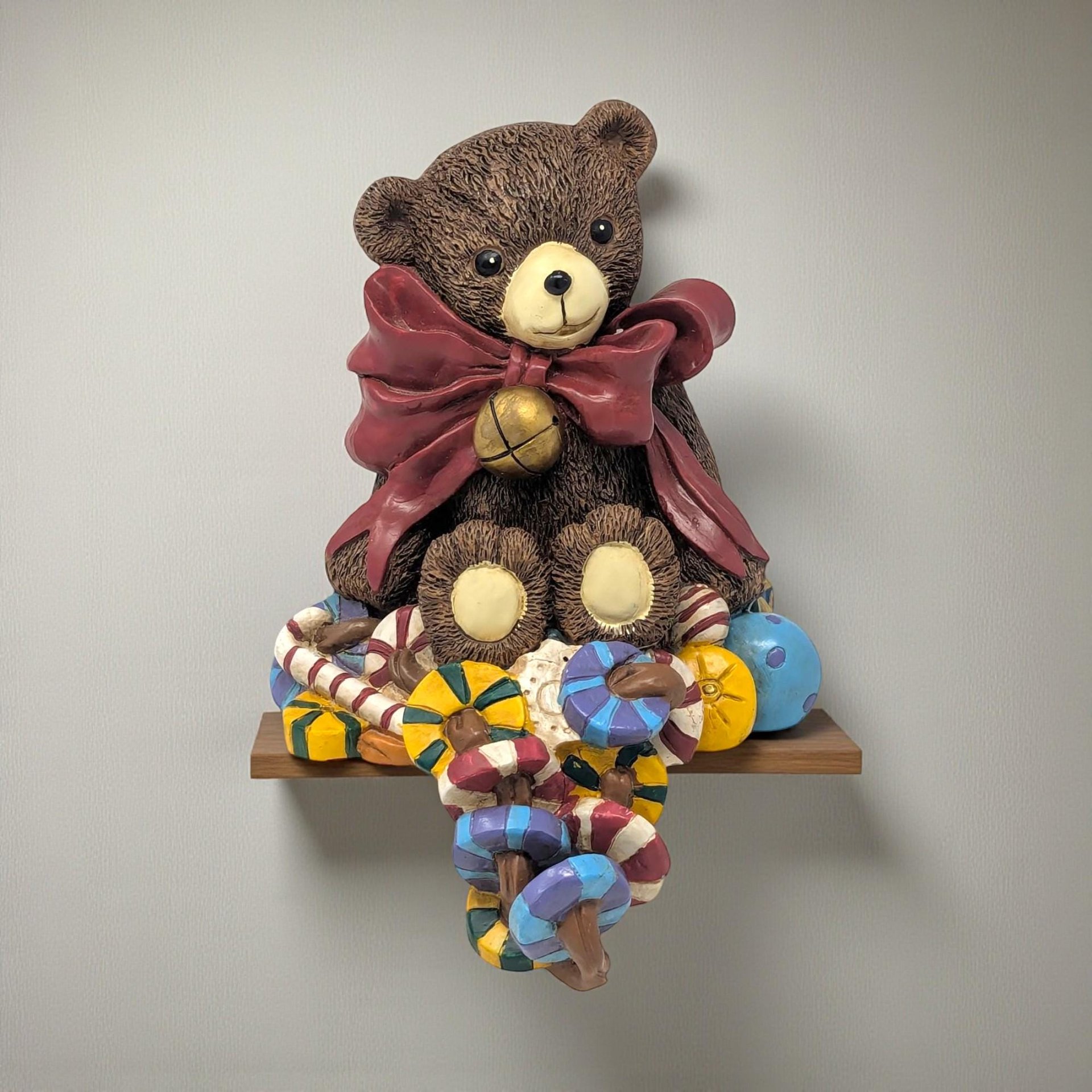 Vintage Christmas Bear Resin Shelf Sitter