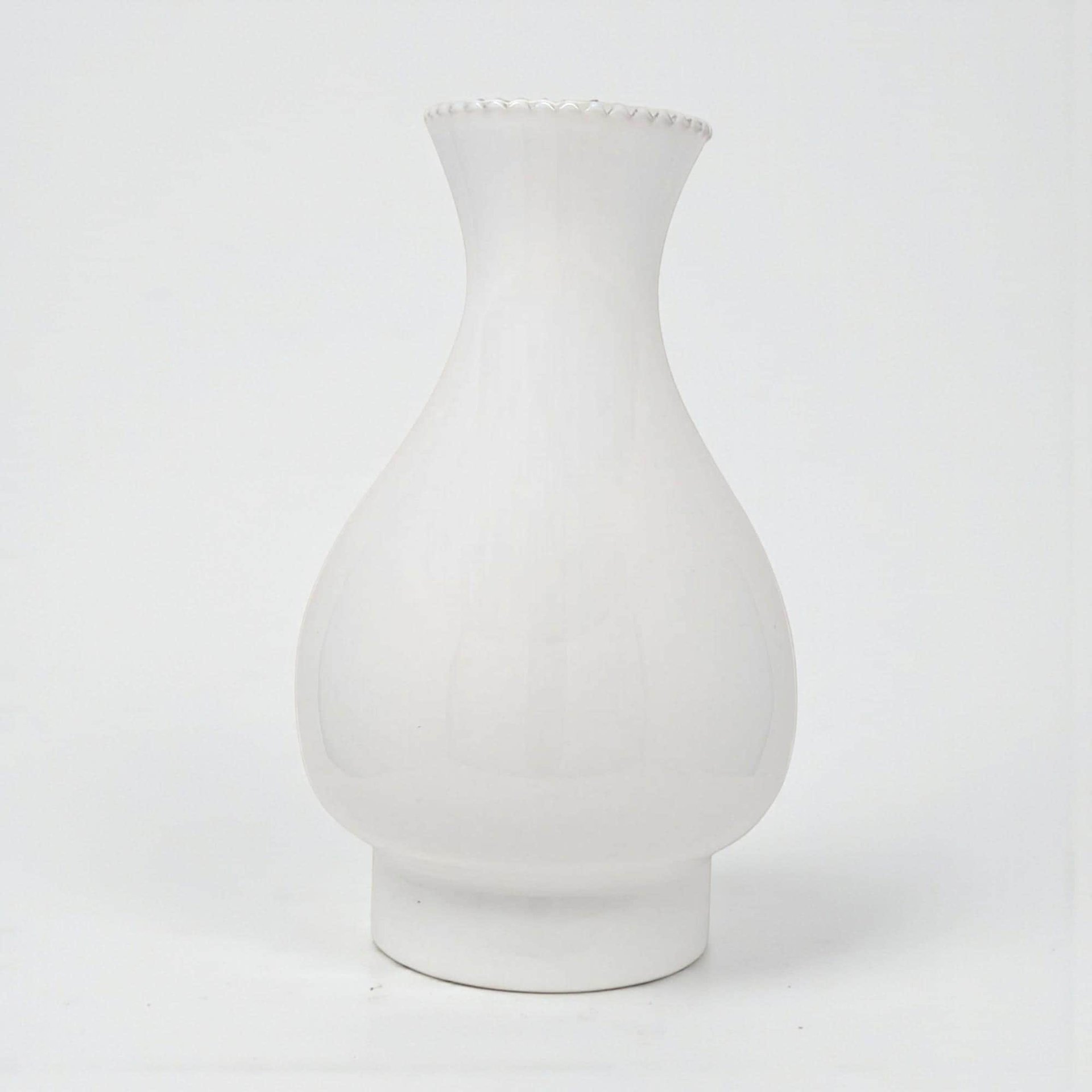 Vintage White Frosted Glass Hurricane Lamp Chimney