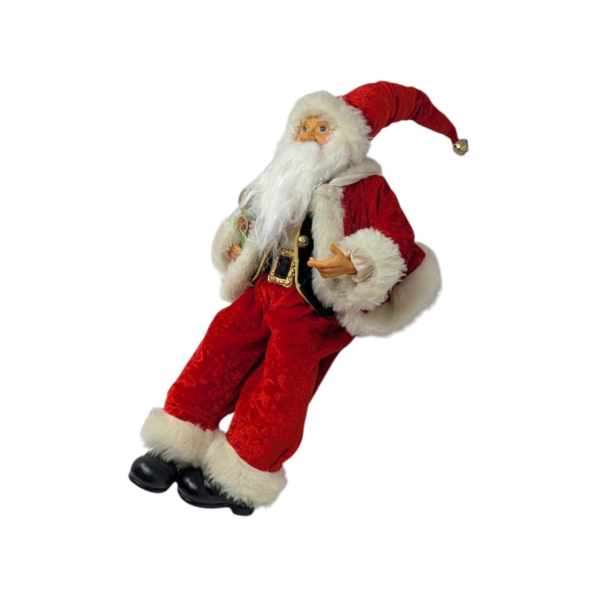 Vintage Elf Santa Gingerbread Shelf Sitter