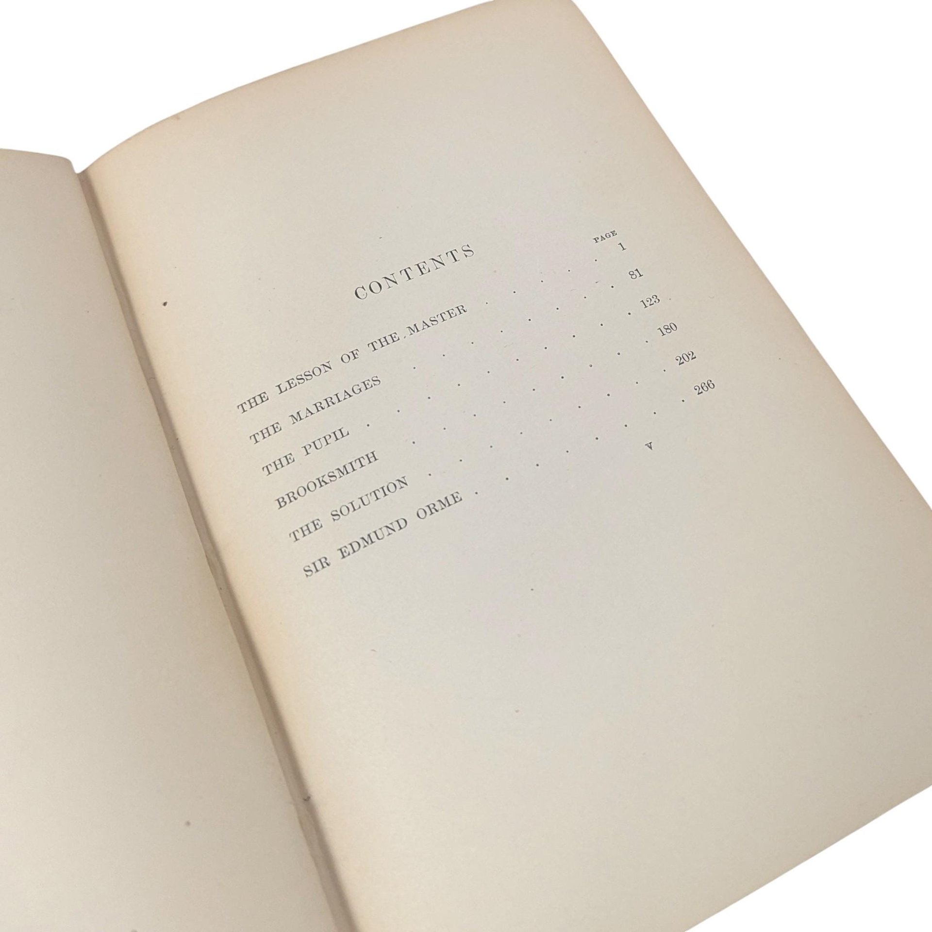 1892 First Edition The Lesson of the Master by Henry James