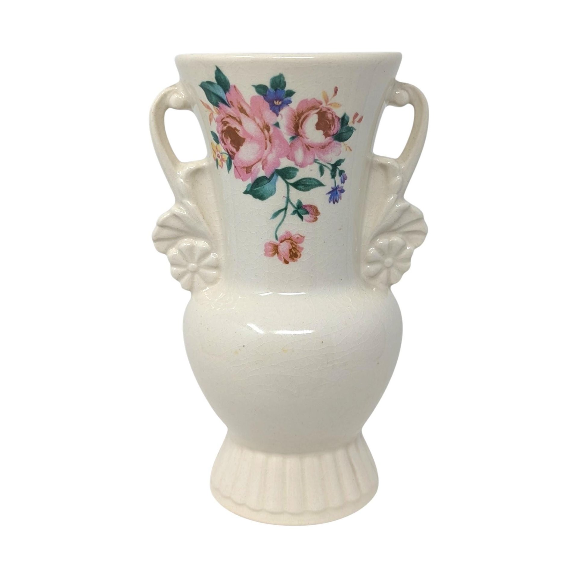 Vintage Royal Copley Cream Floral Vase