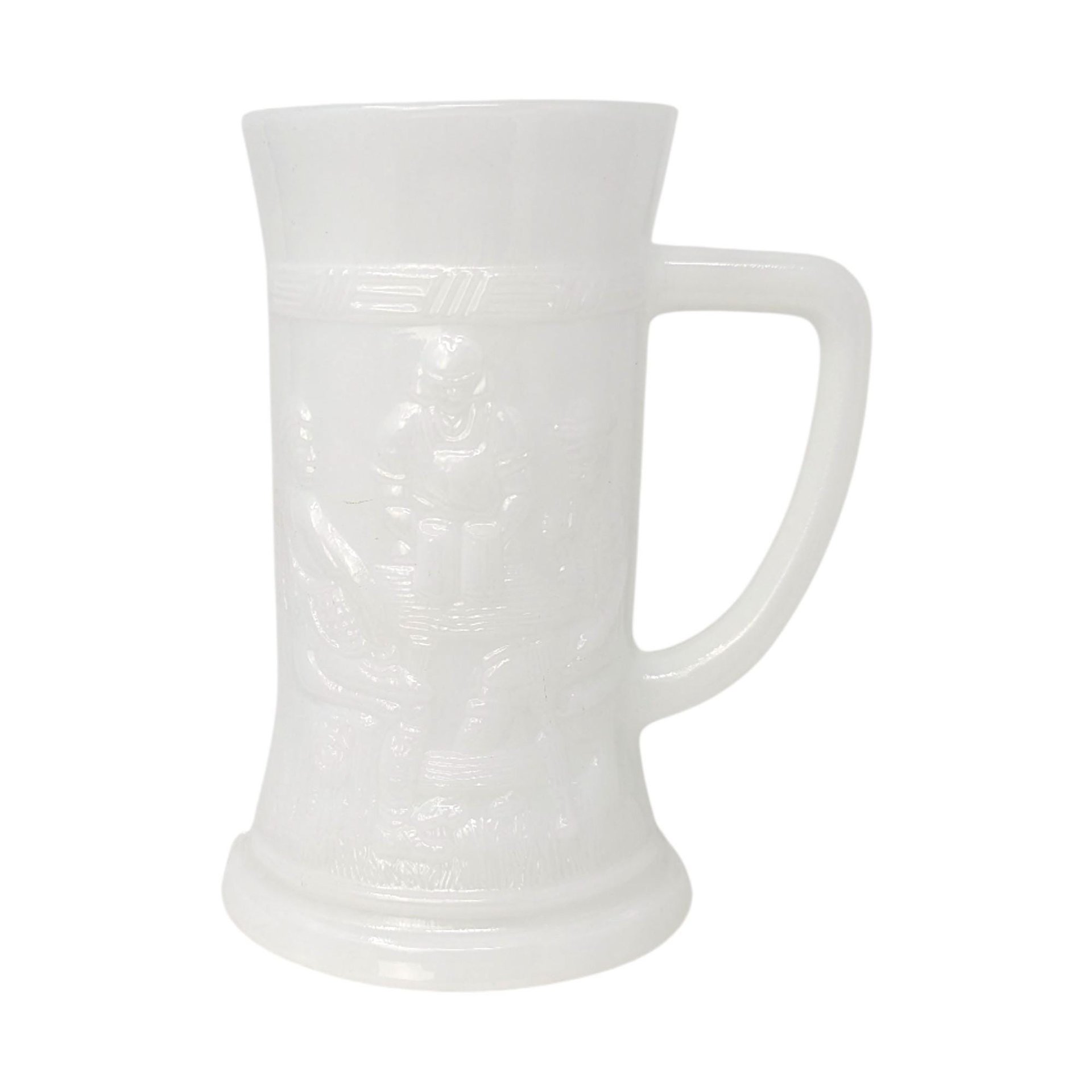 Set of 4 Vintage Federal Milk Glass Tavern Steins