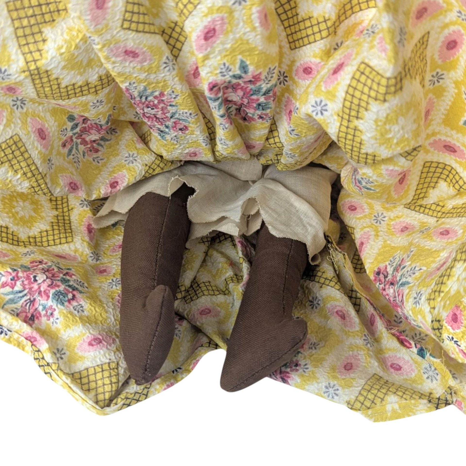 Vintage 14.5" Porcelain Island Doll in Floral Gown