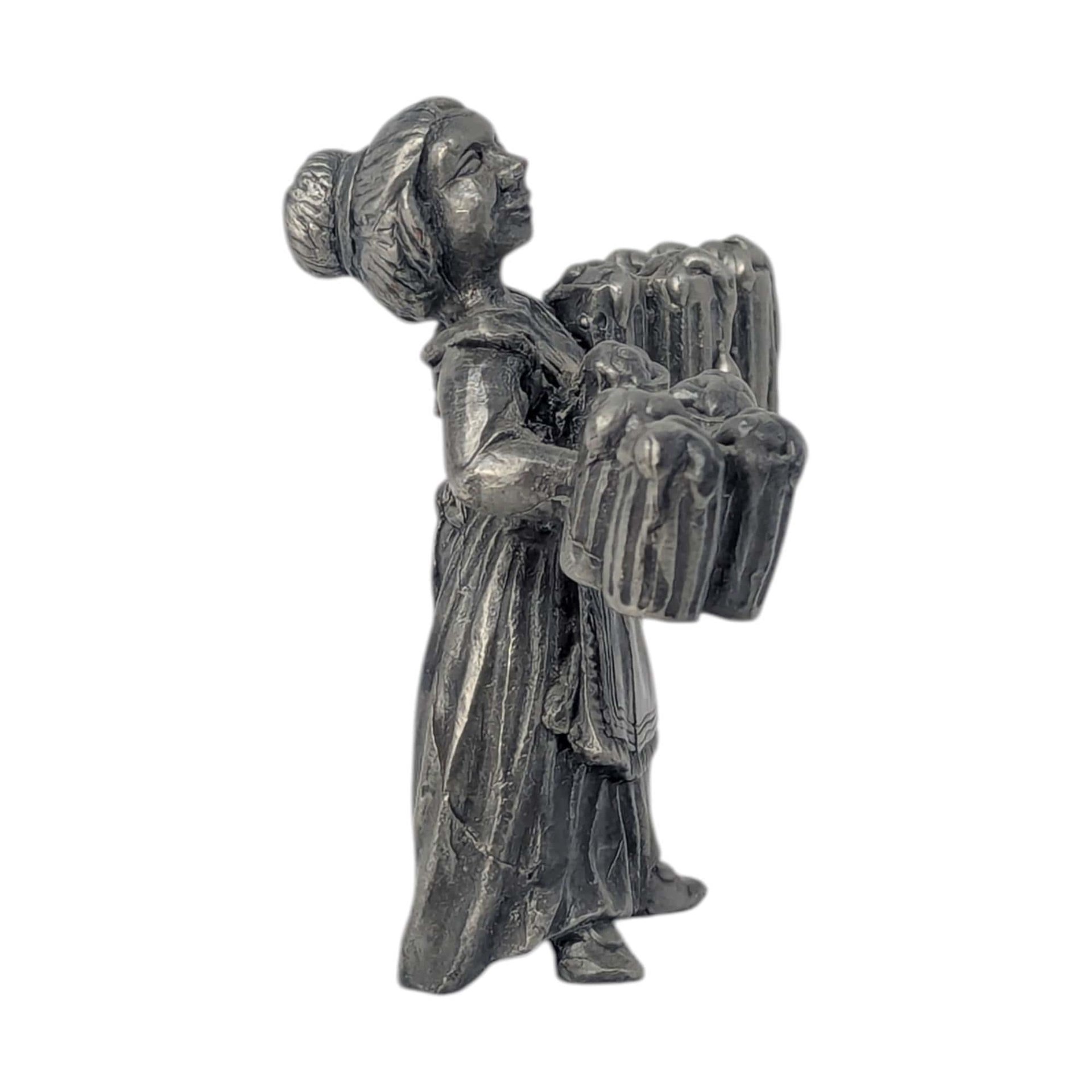 Vintage Pewter Beer Maiden Figurine