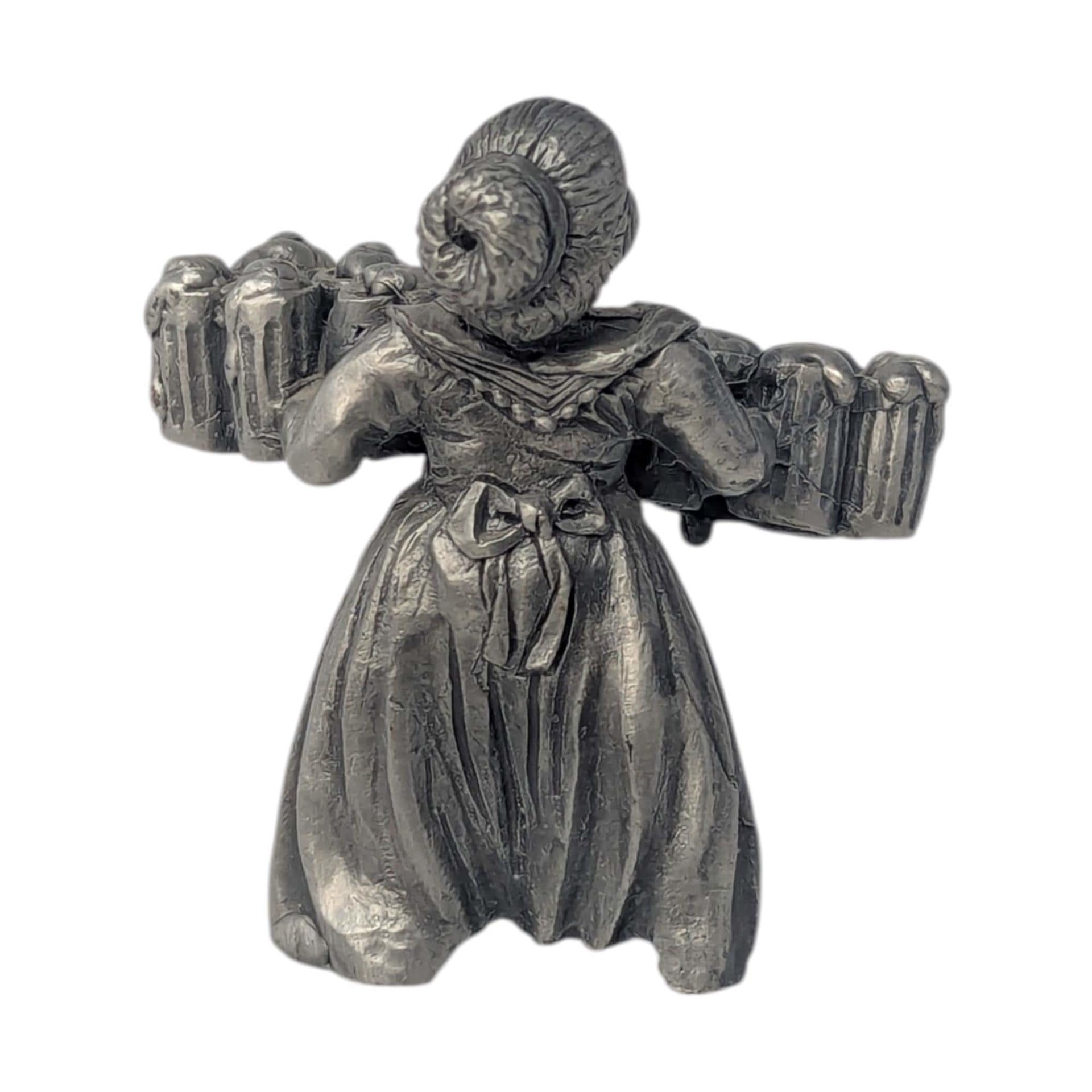 Vintage Pewter Beer Maiden Figurine