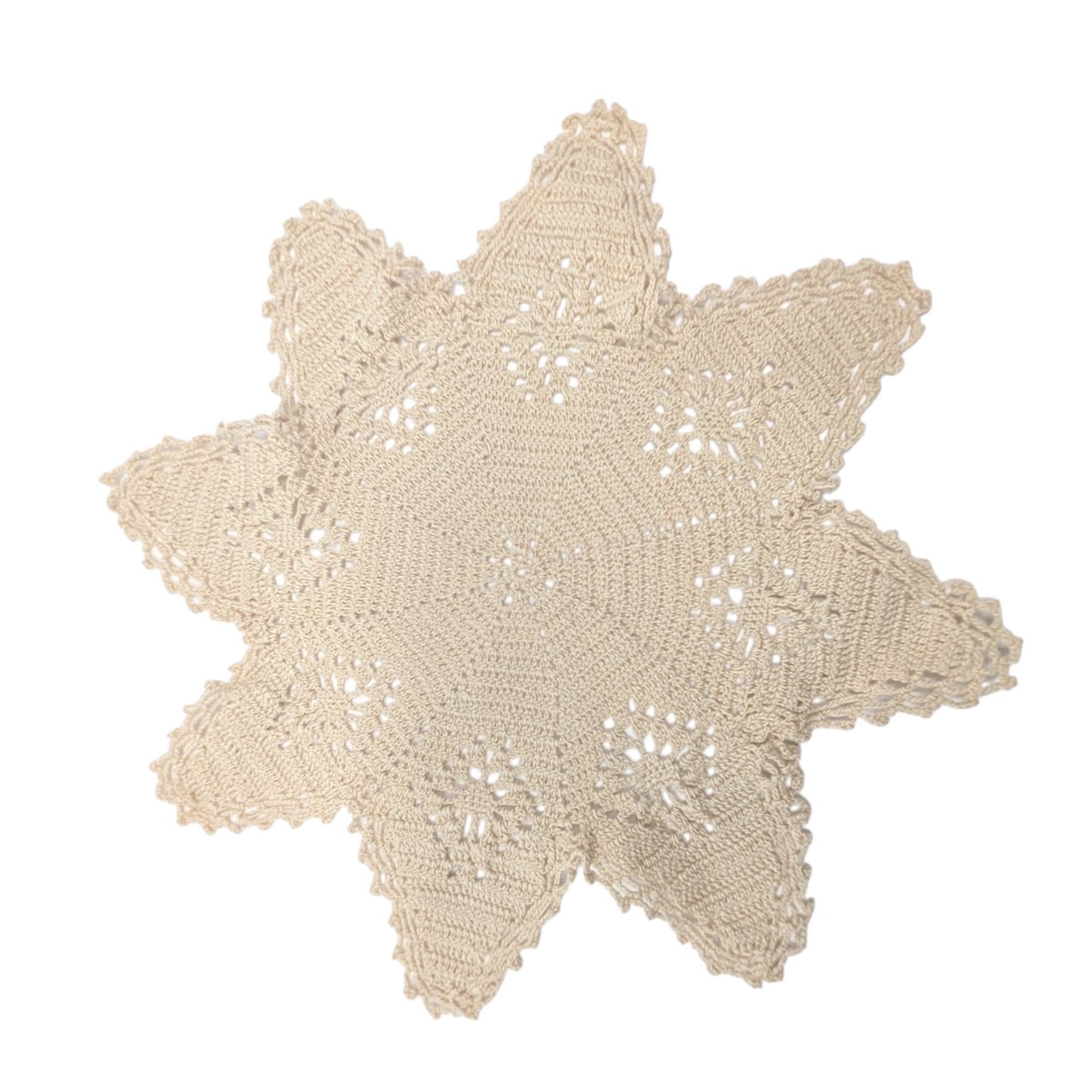 Vintage Star Crochet Doily Set