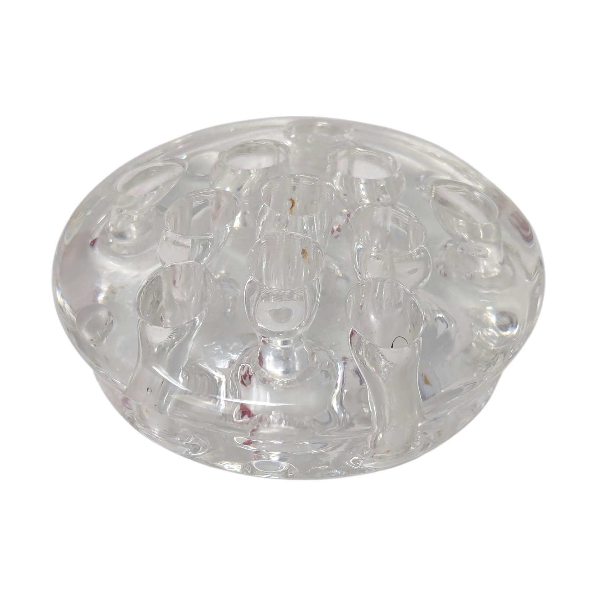 Vintage Viking Glass Ruby Red Flowerite Flower Frog