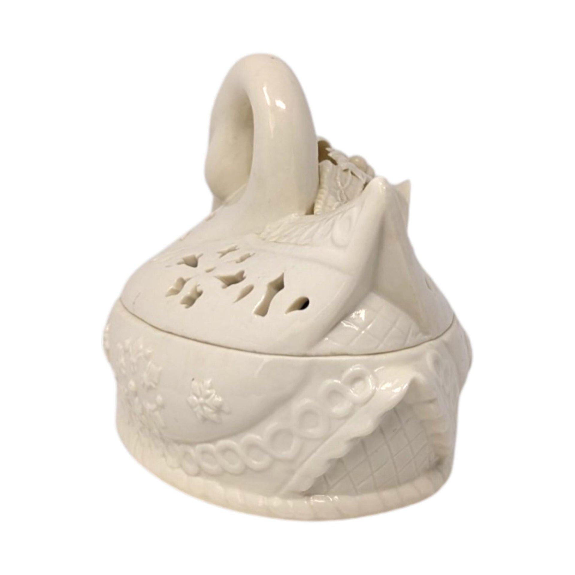 Vintage Ceramic Christmas Swan Bowl