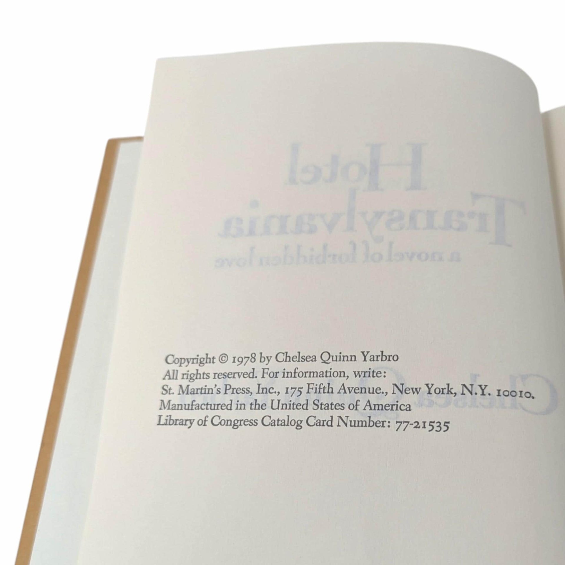 1978 Hotel Transylvania by Chelsea Quinn Yarbro