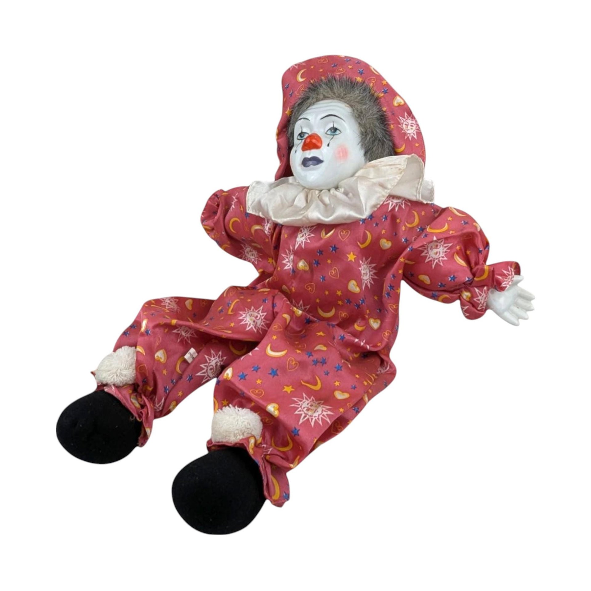 Vintage Celestial Sun and Moon Porcelain Clown