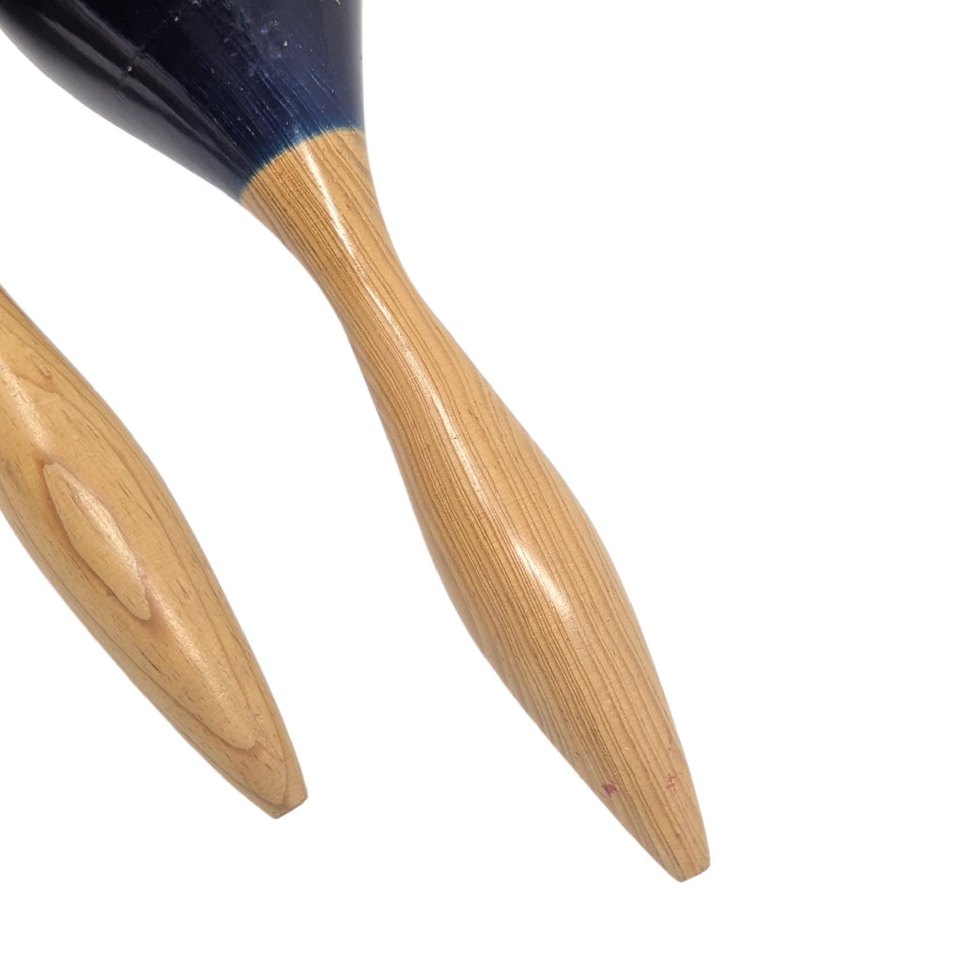 Vintage Handpainted Floral Wooden Maracas