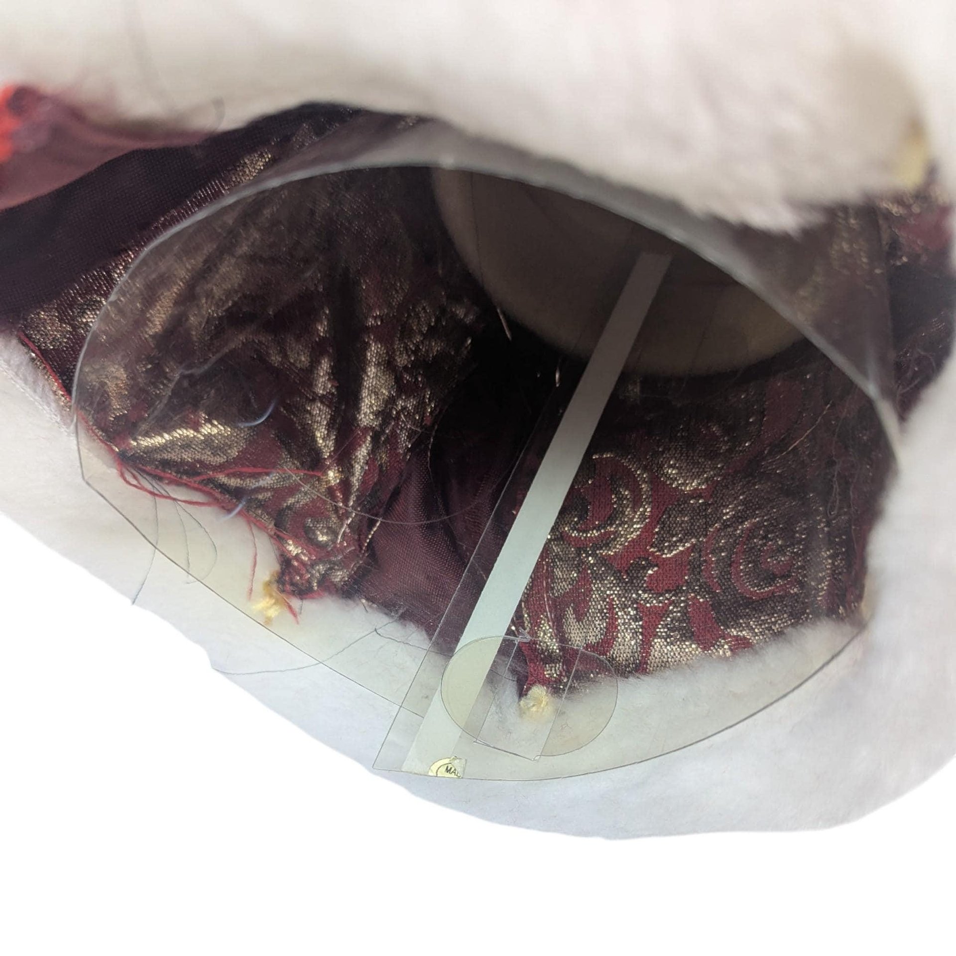 Vintage Burgundy Damask Santa Tree Topper