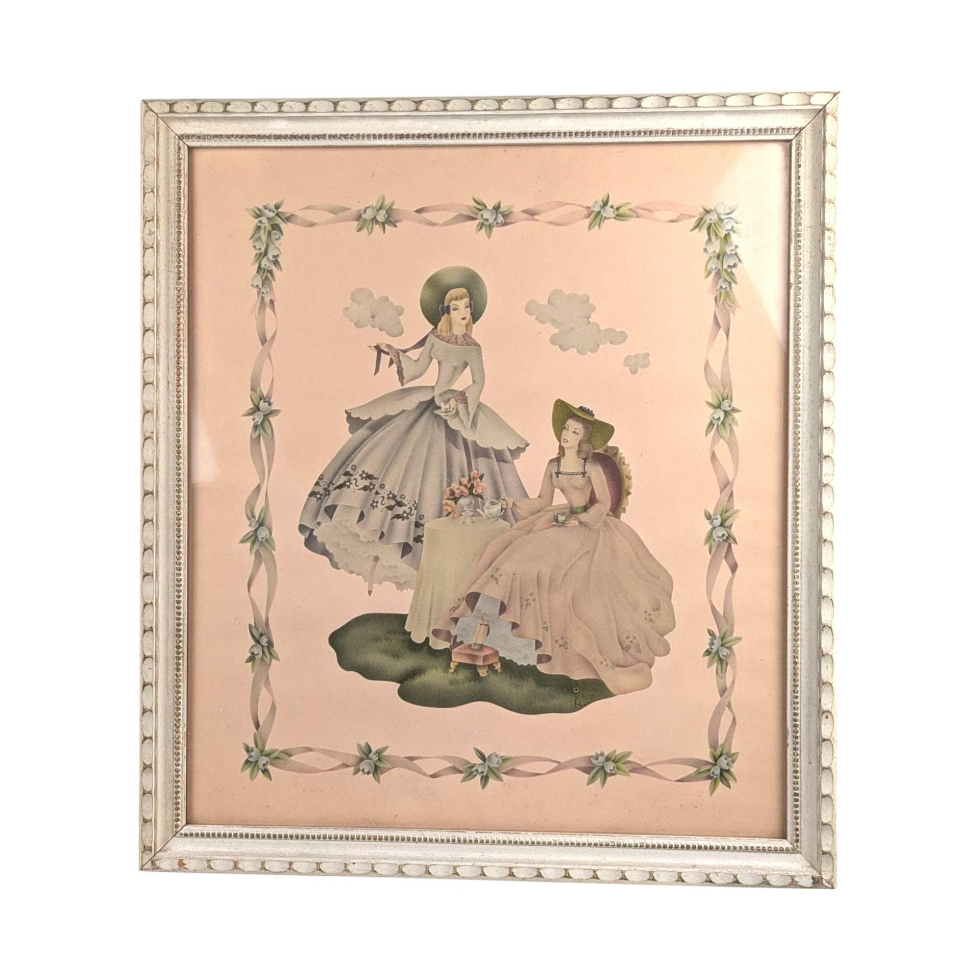 Vintage Southern Belle Tea Party Framed Print