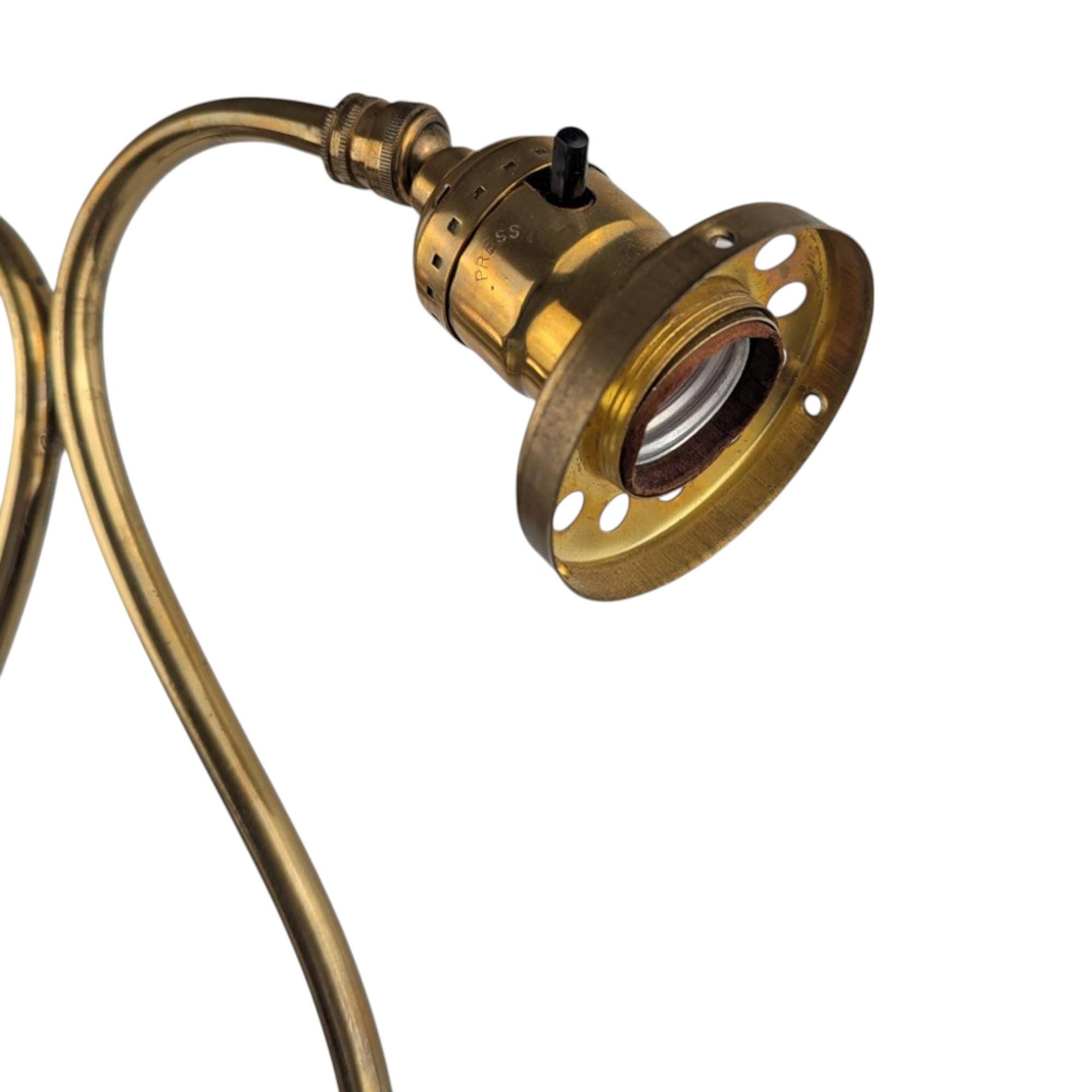 Vintage Double Brass Goose-Neck Table Lamp