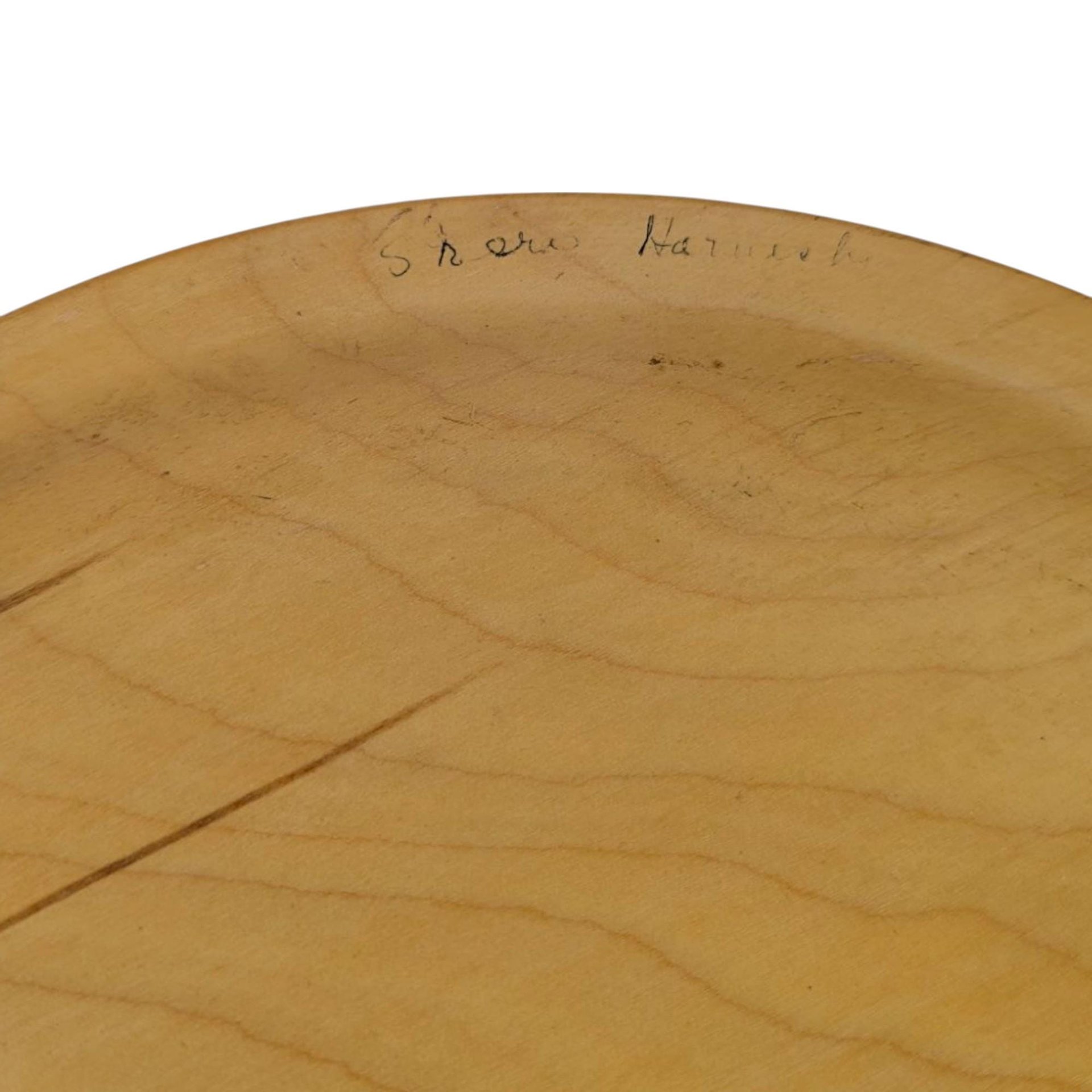 Pair of Vintage Hand-Painted Floral Wooden Plates