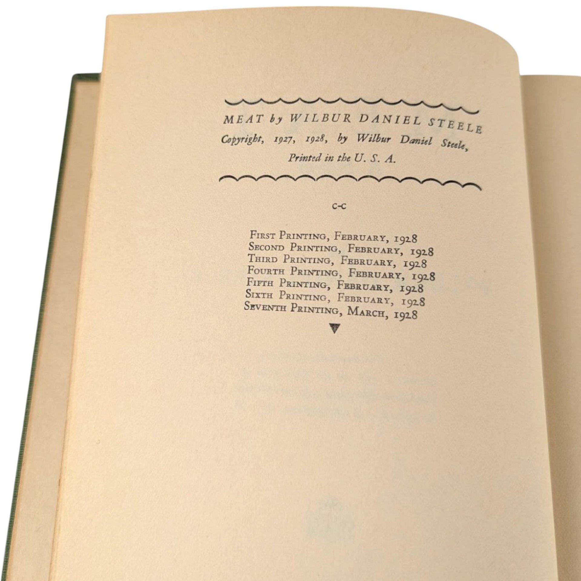 Antique 1928 Wilbur Daniel Steele 'Meat' Hardcover