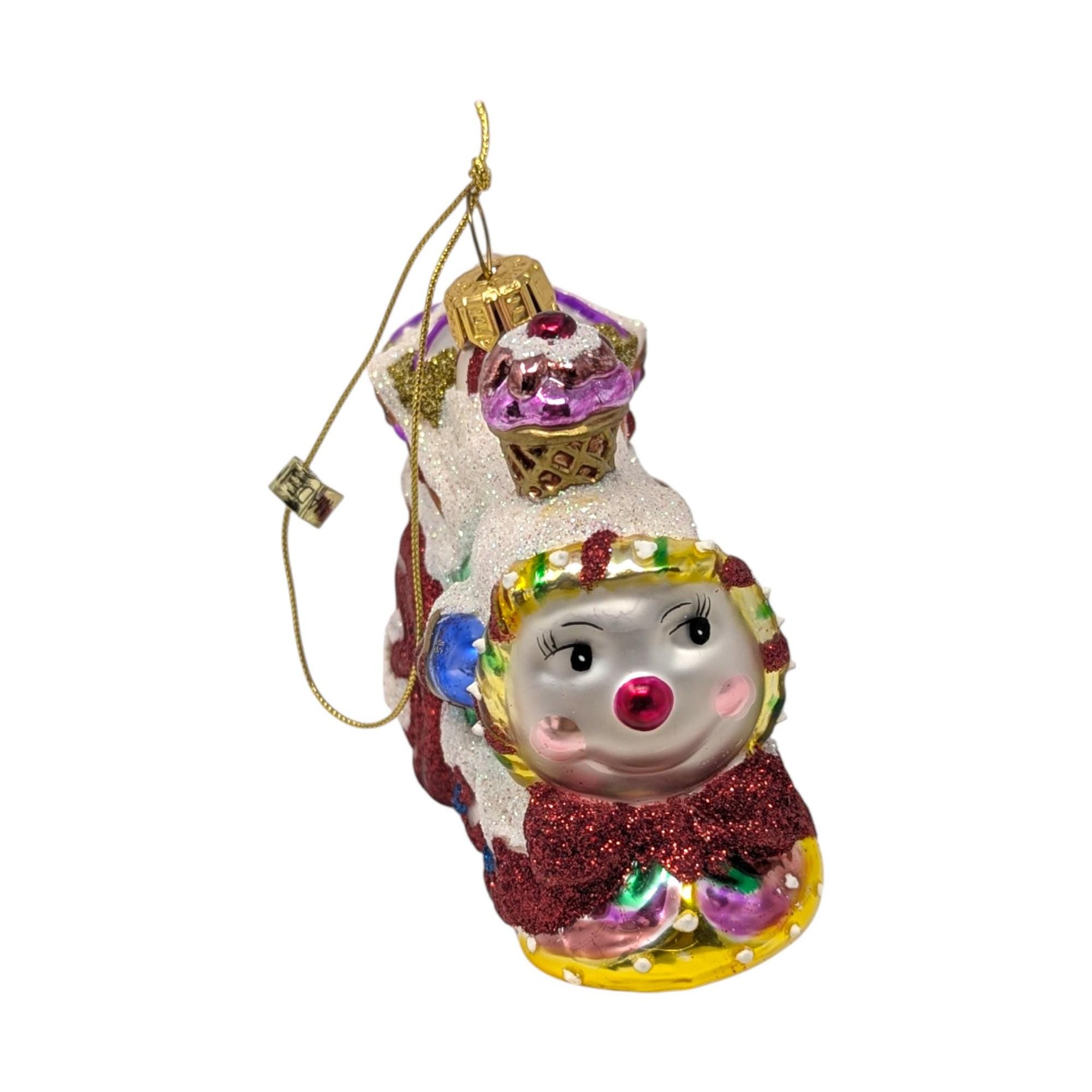 2003 Fitz and Floyd Holiday Treasures Glass Train Ornament