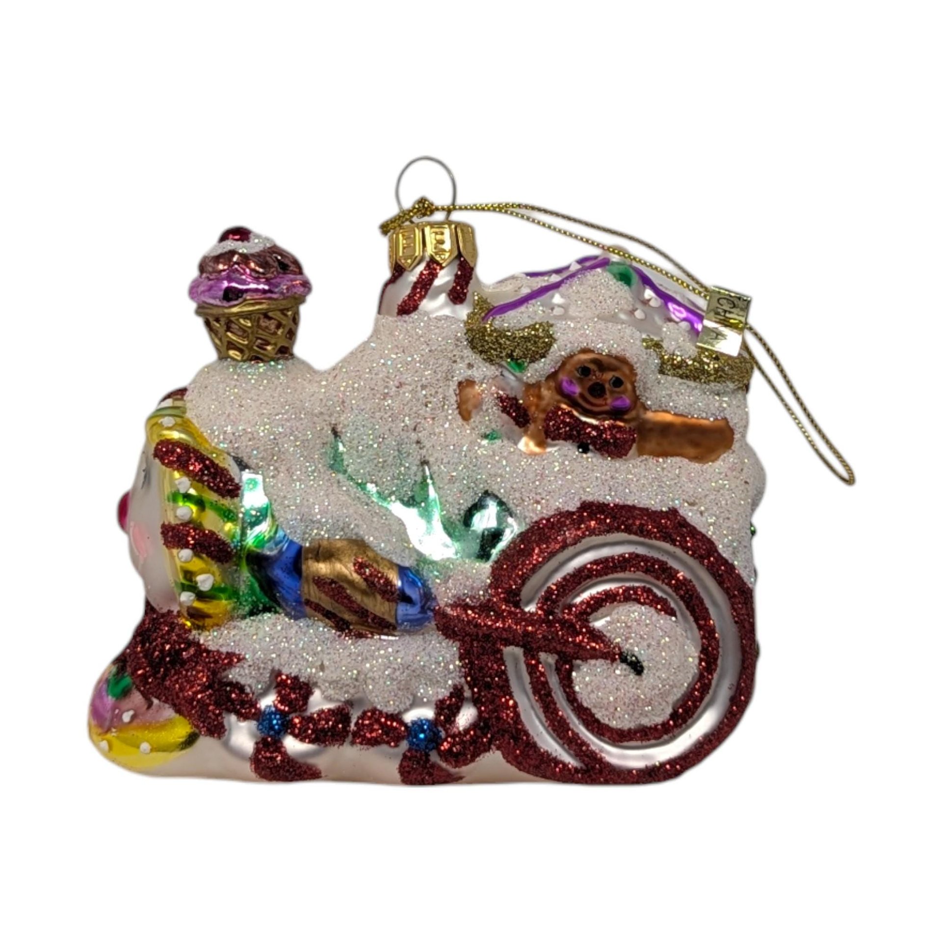 2003 Fitz and Floyd Holiday Treasures Glass Train Ornament