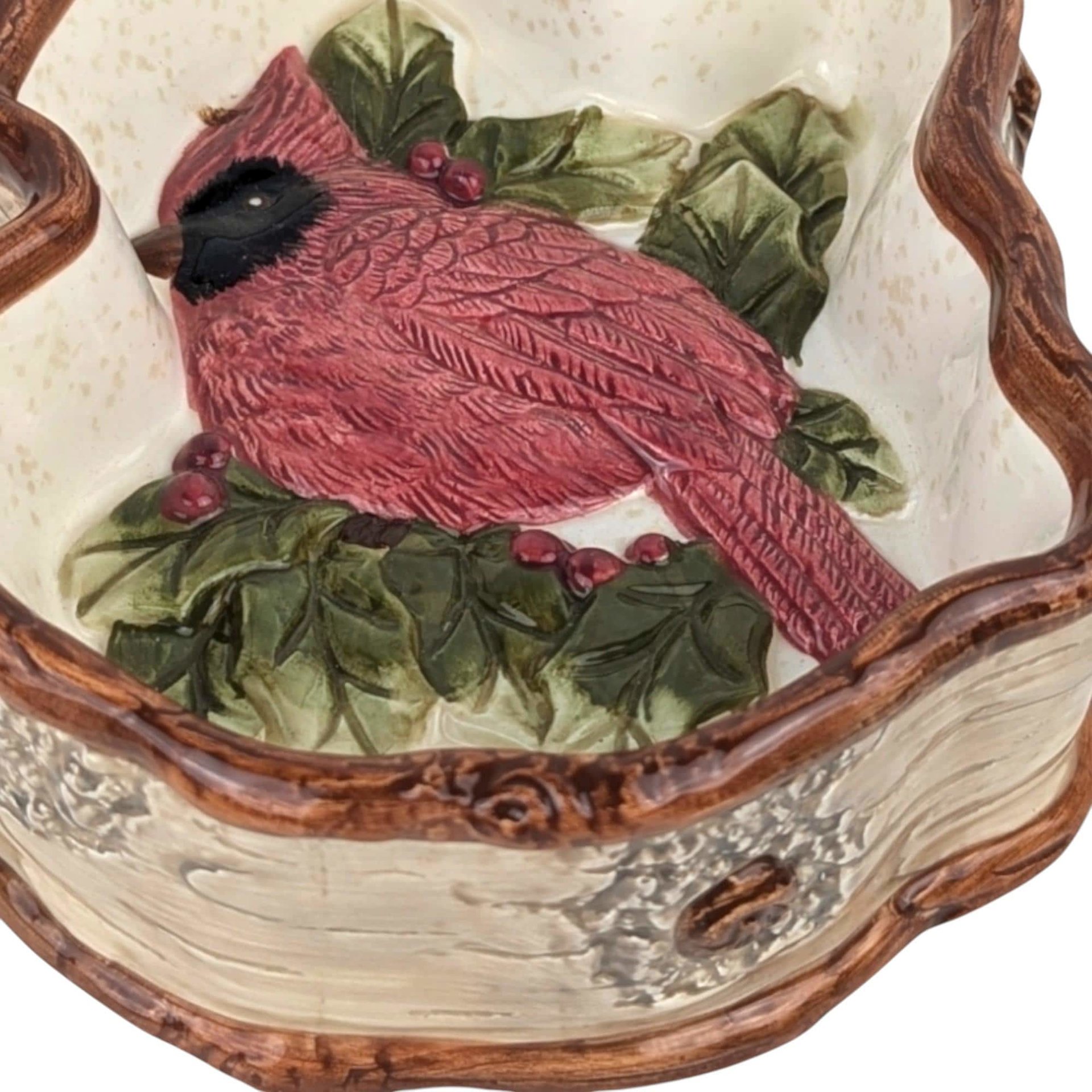 1999 St. Nicholas Square Cardinal Ceramic Candy Dish