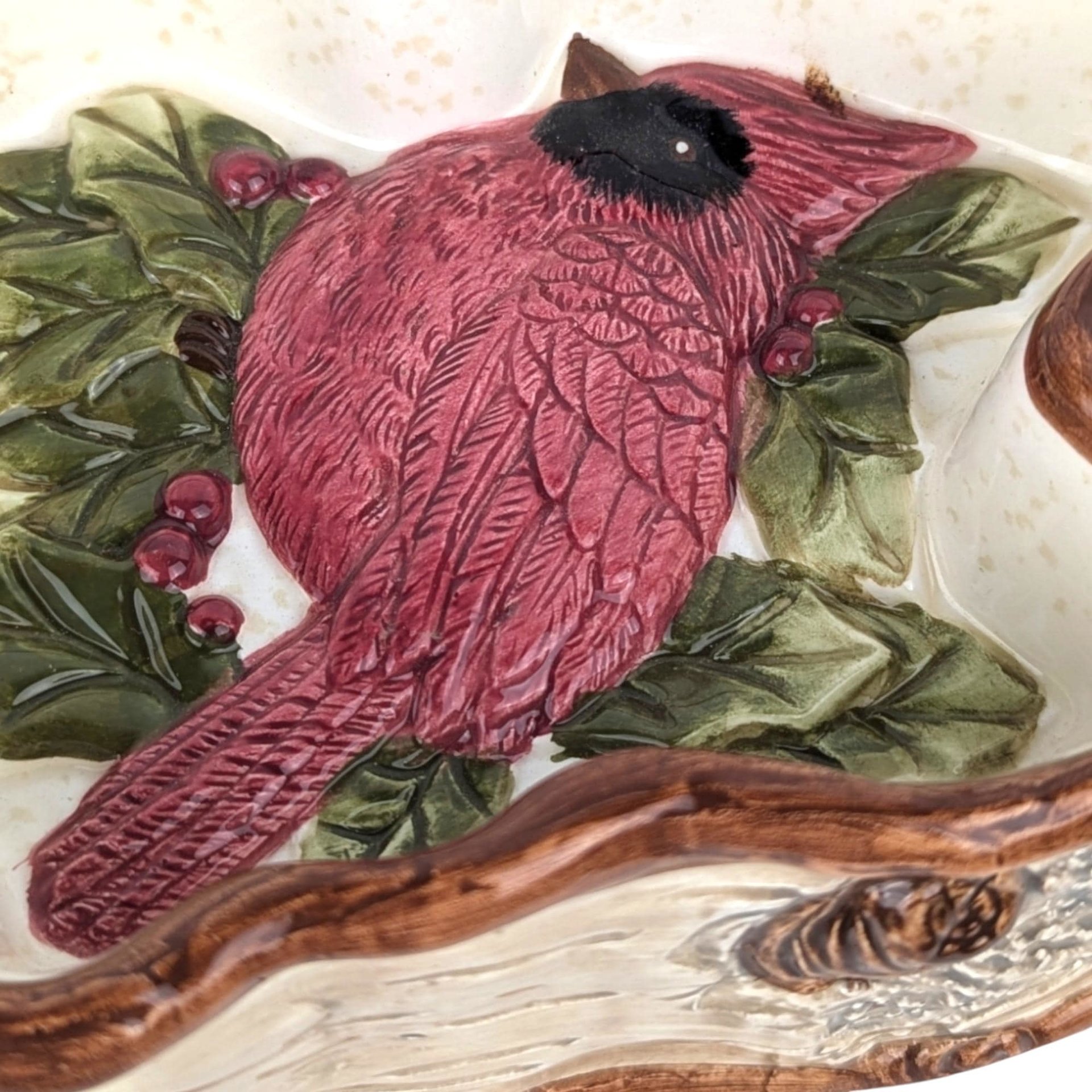 1999 St. Nicholas Square Cardinal Ceramic Candy Dish