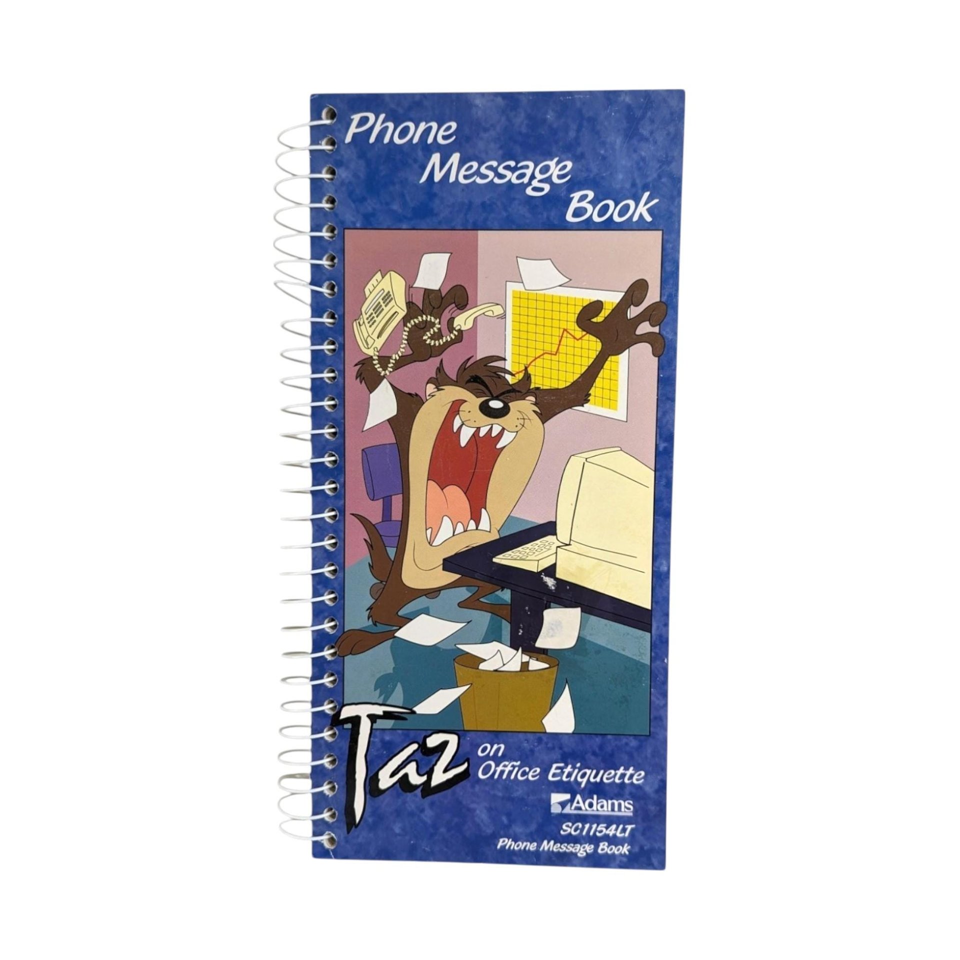 1997 Looney Tunes Taz on Office Etiquette Phone Message Book