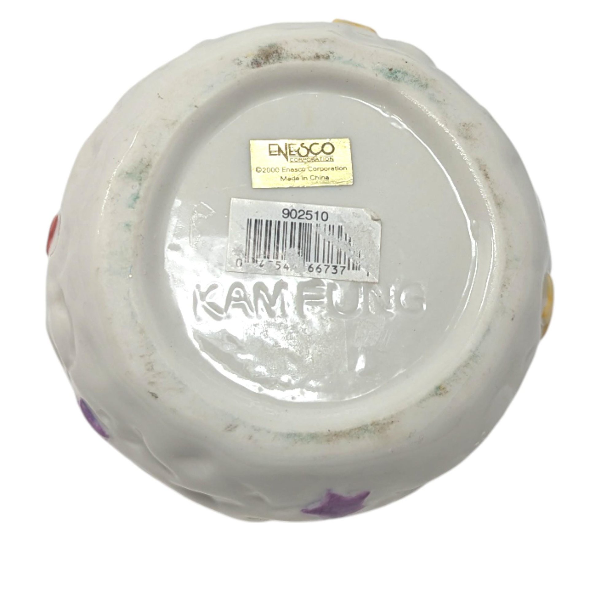 2000 Enesco Ceramic Santa Claus Covered Jar