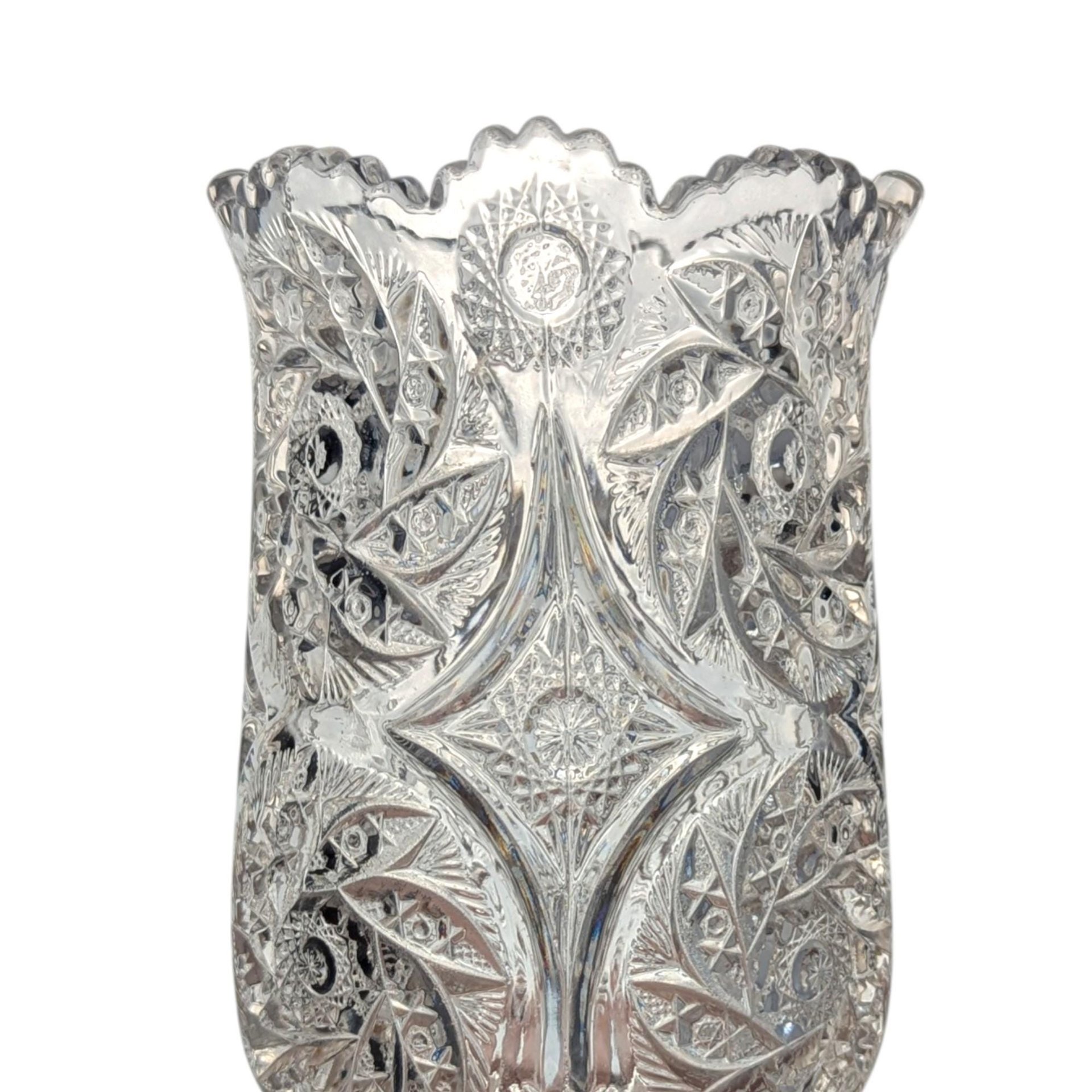 Vintage Cut Crystal Pinwheel Vase