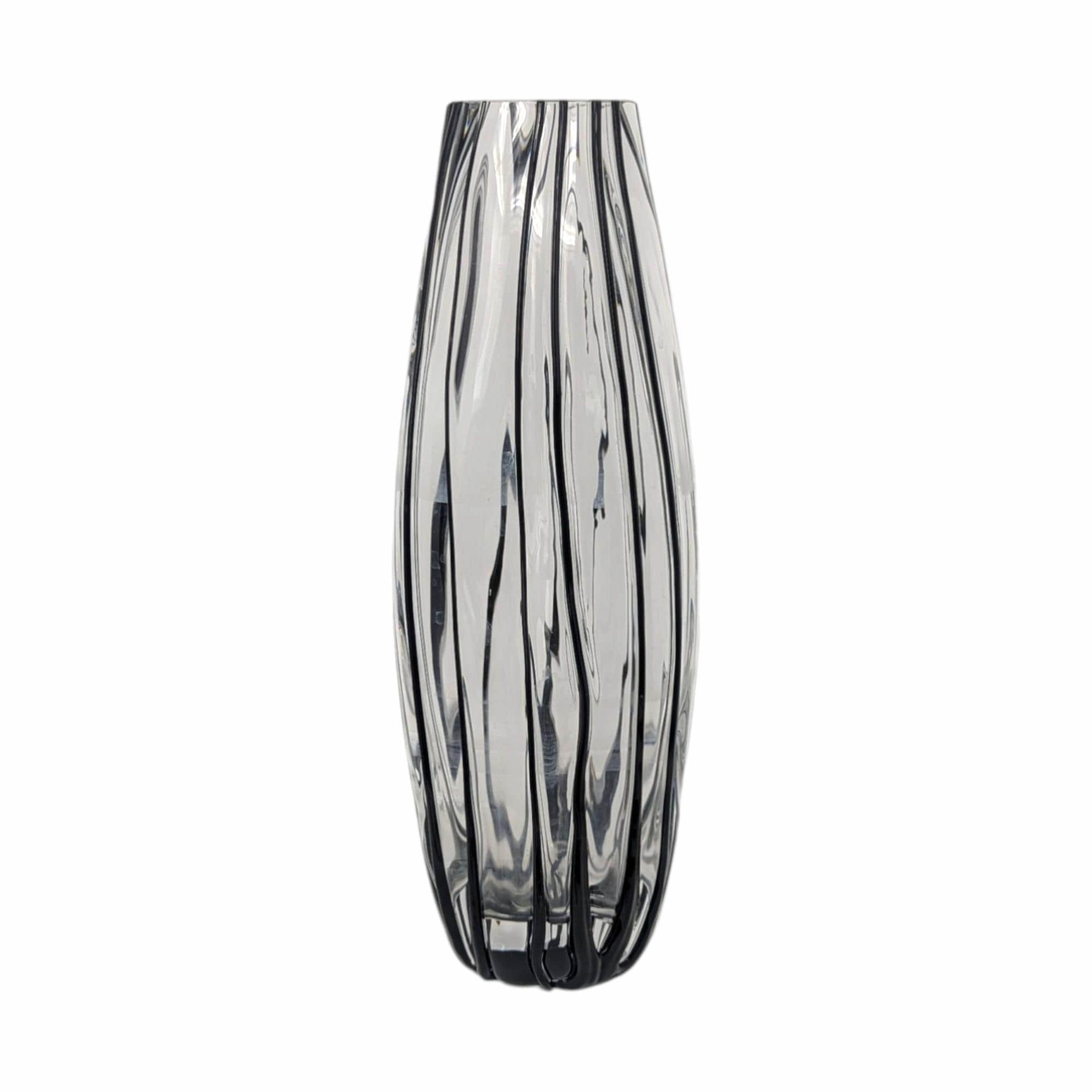 Vintage Mid Century Striped Glass Vase