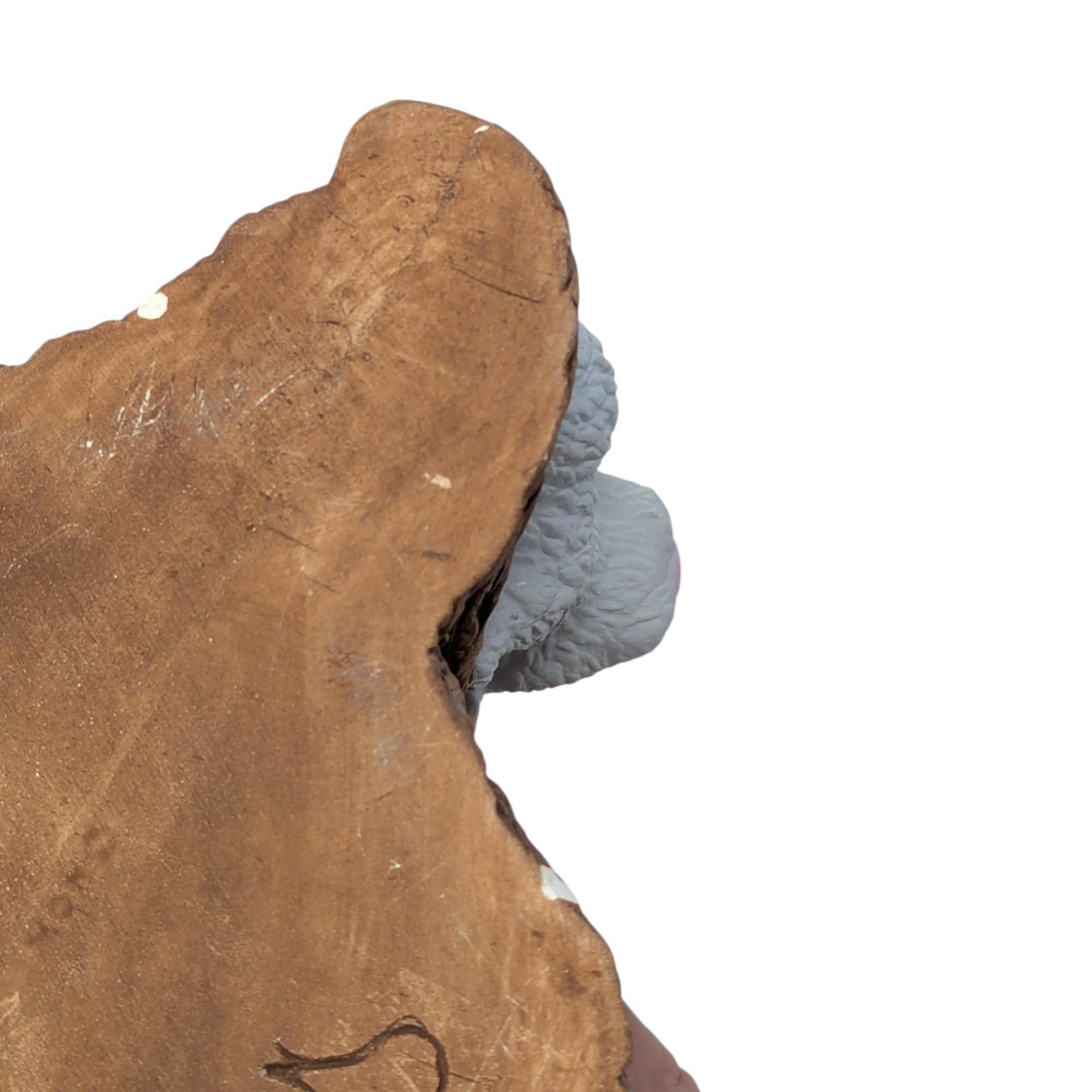 1979 Holland Mold Hand Painted Rabbit Tree Stump Dish